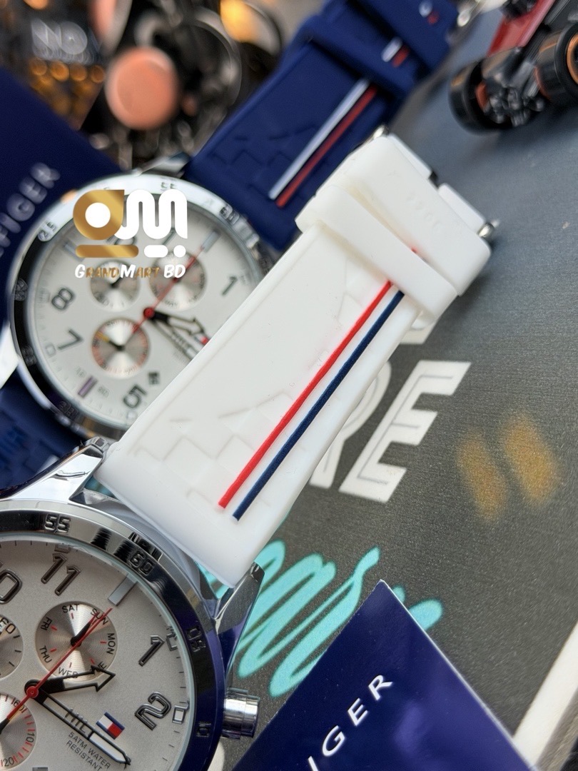 Tommy Hilfiger Bank Chronograph men's watch  || White strap_img_2