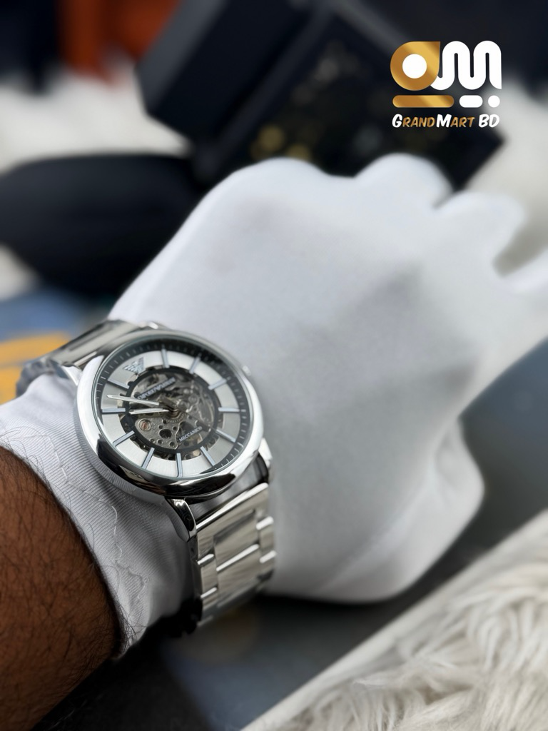 Emporio Armani Meccanico automatic mechanical || Full Silver_img_1