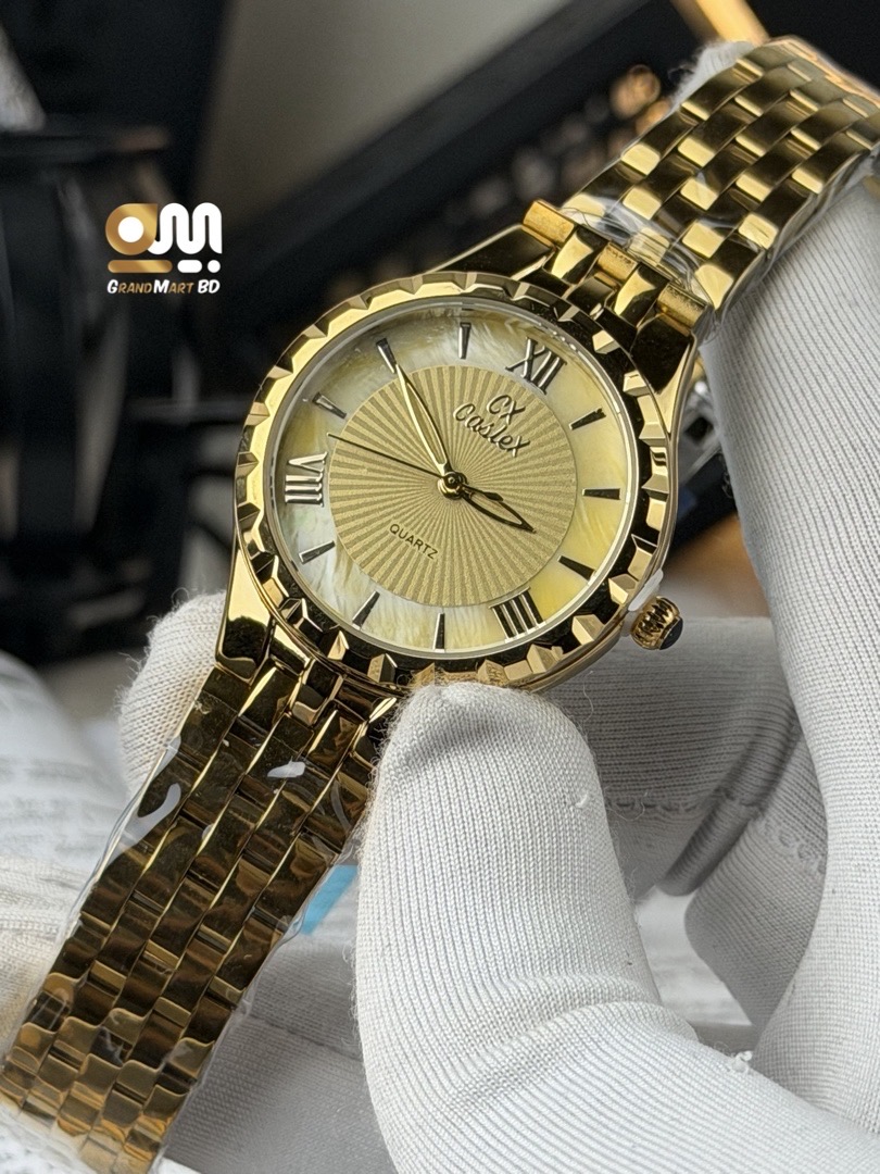 Caslex Girls watch || Golden Color