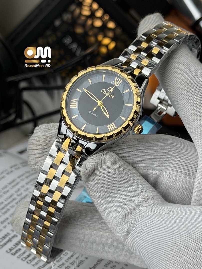 Caslex Two Tone Watch || Soft blue black mixed Dial_img_1