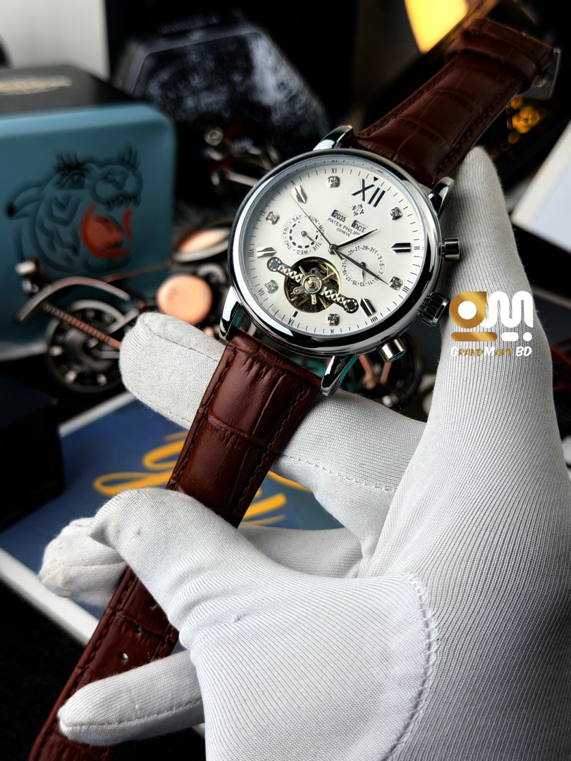 Patek Philippe Grand Flywheel Complication Automatic watch || White Dial