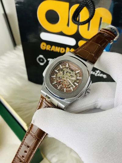 Patek Automatic Skleton || Brown strap Brown dial_img_0