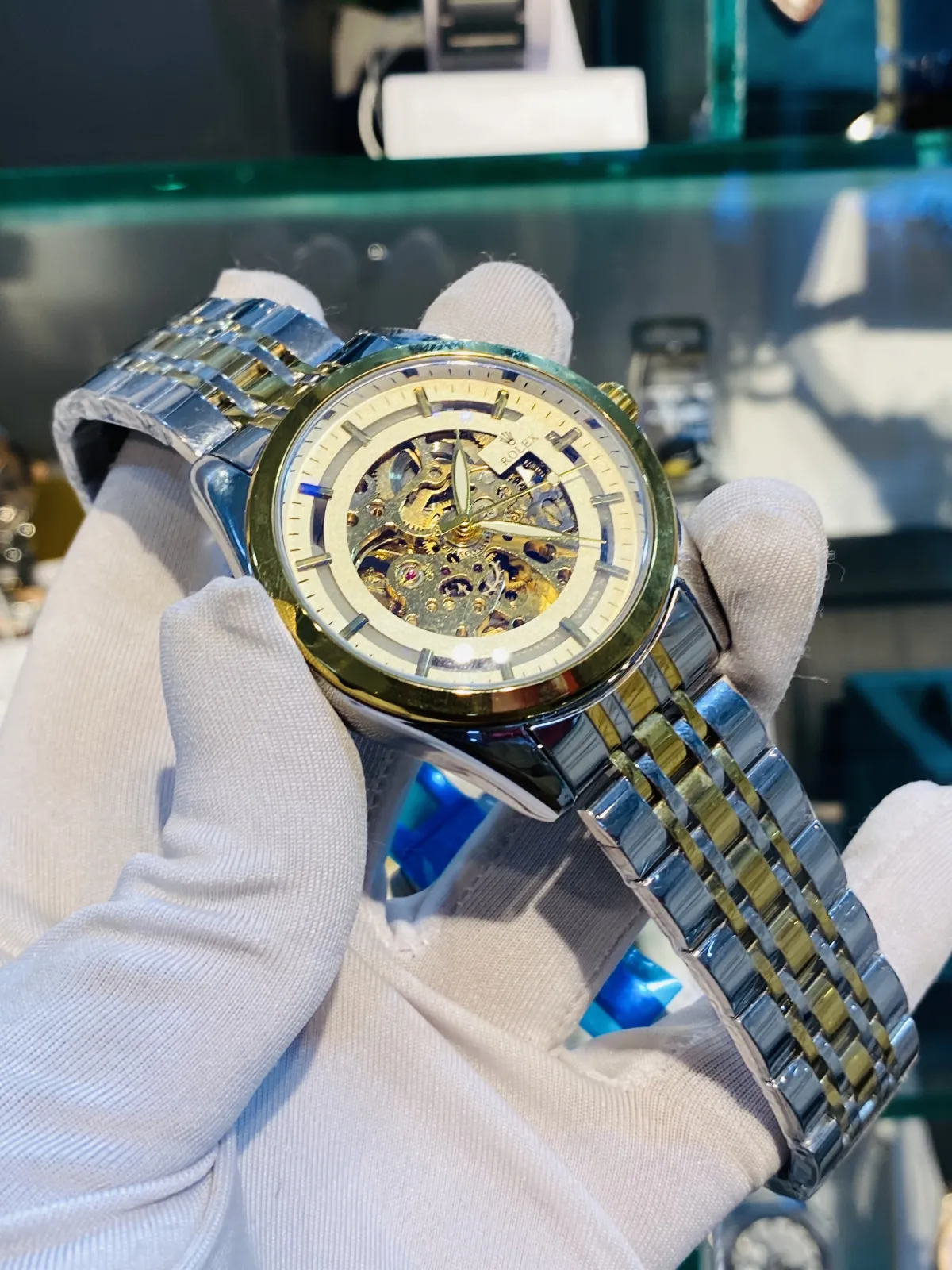 Rolex skeleton automatic men's watch