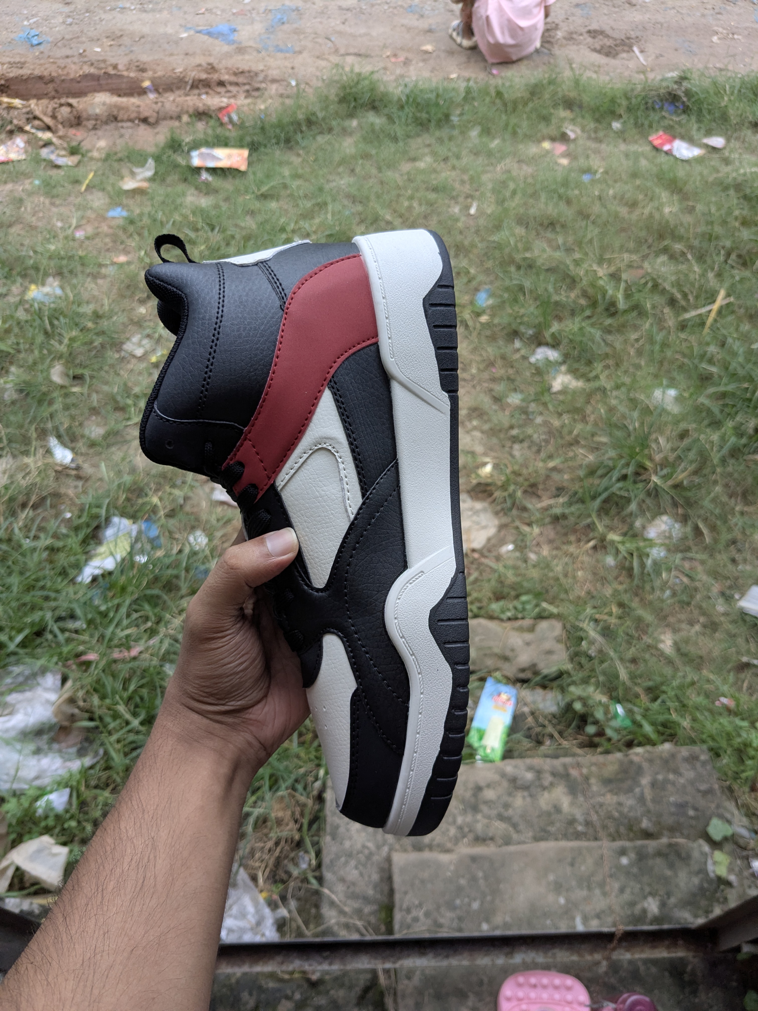 Bond Street High-neck Sneakers Black/Red (40-44)_img_4