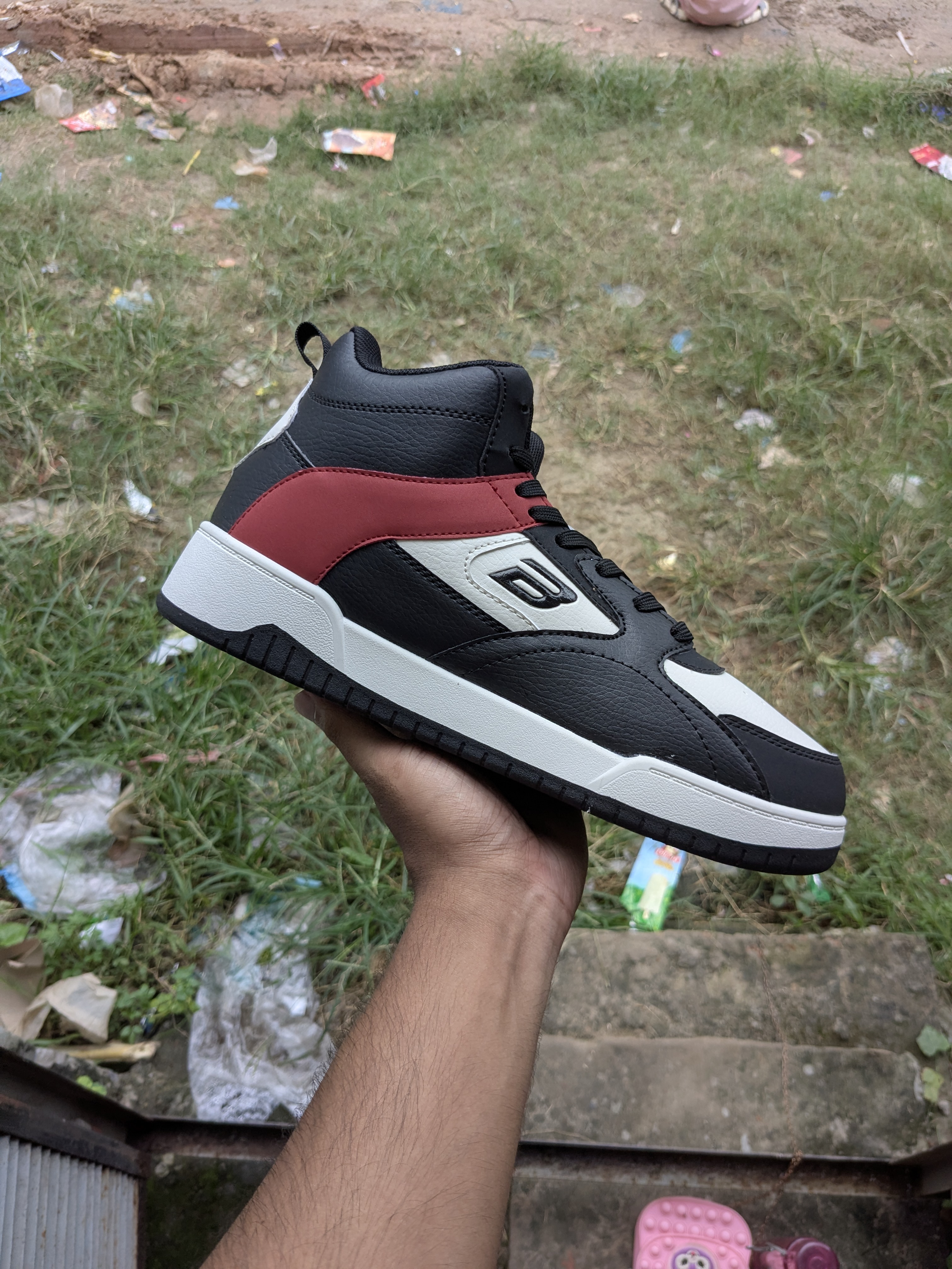 Bond Street High-neck Sneakers Black/Red (40-44)_img_2