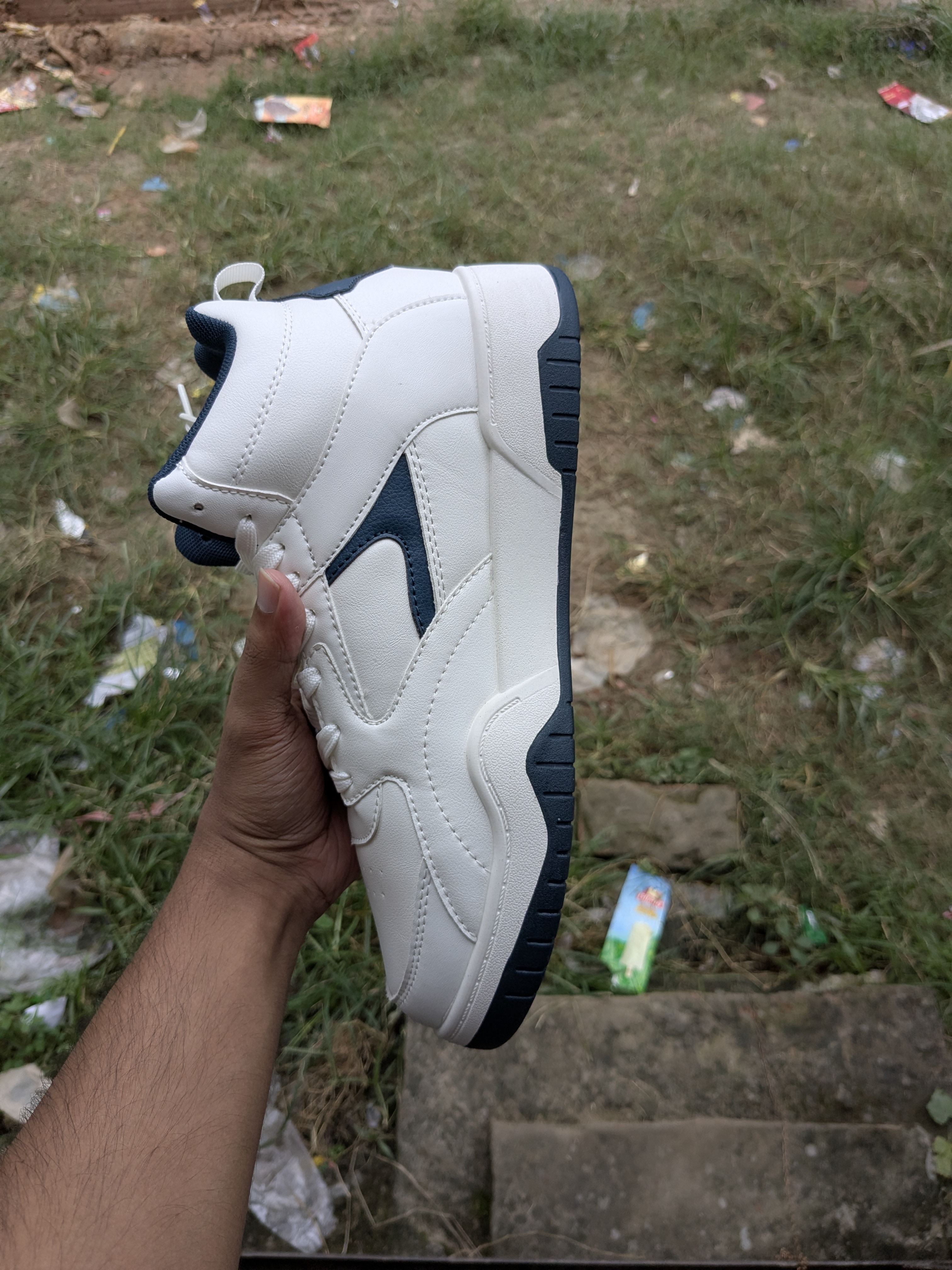 Bond Street High-neck Sneakers White/Navy (40-44)_img_4