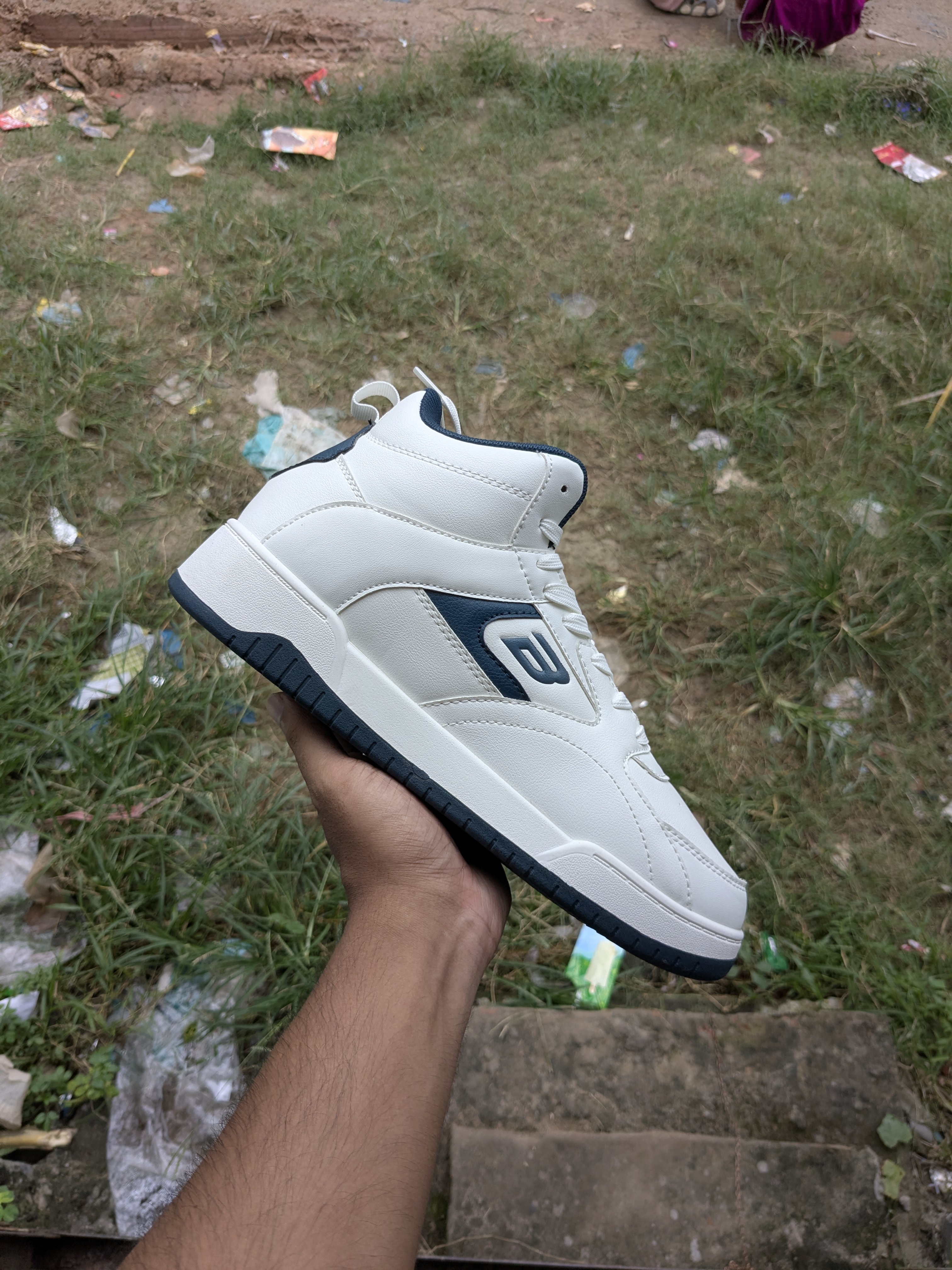 Bond Street High-neck Sneakers White/Navy (40-44)_img_2