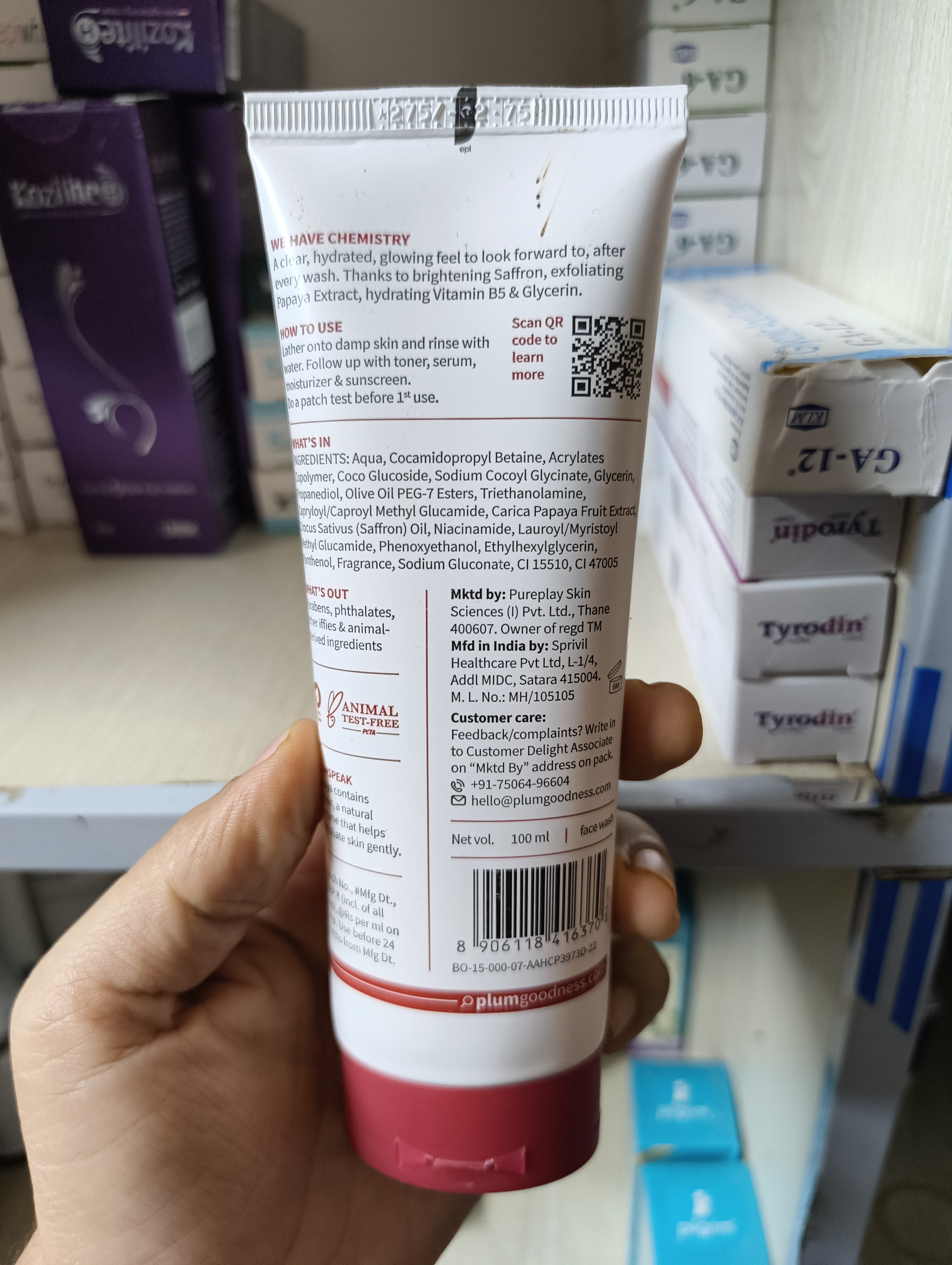 Plum — Saffron & Papaya Glow Bright Face Wash (100 ml)_img_2