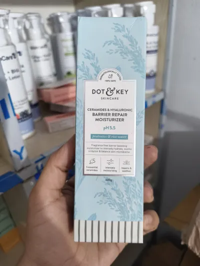Dot & Key Ceramides Moisturizer with Hyaluronic for Intense Moisturizing and Skin Strengthening | With Probiotic & Rice Water I Barrier Repair Cream | For Dry Skin, Normal Skin & Sensitive Skin | 100g_img_1