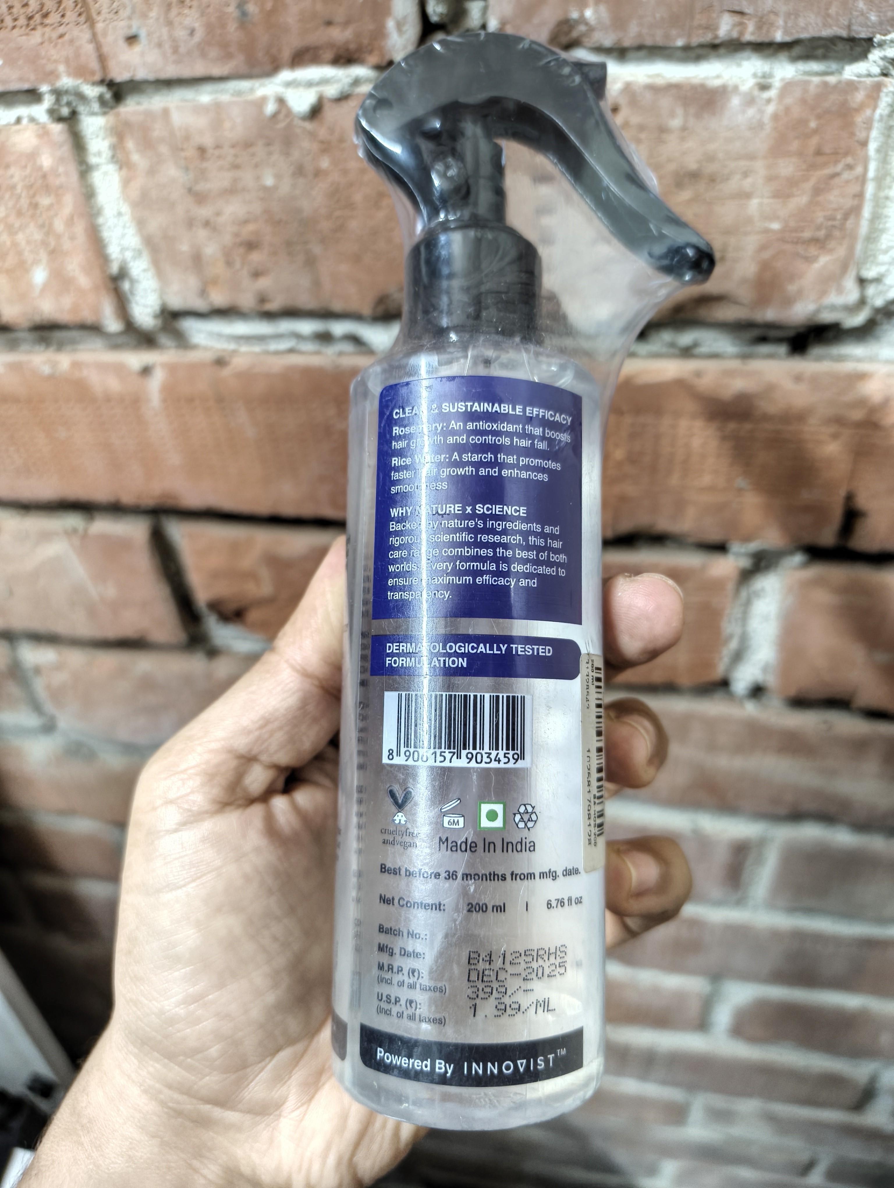 Bare Anatomy Rosemary & Rice Water Hair Growth Spray - 200ml_img_2