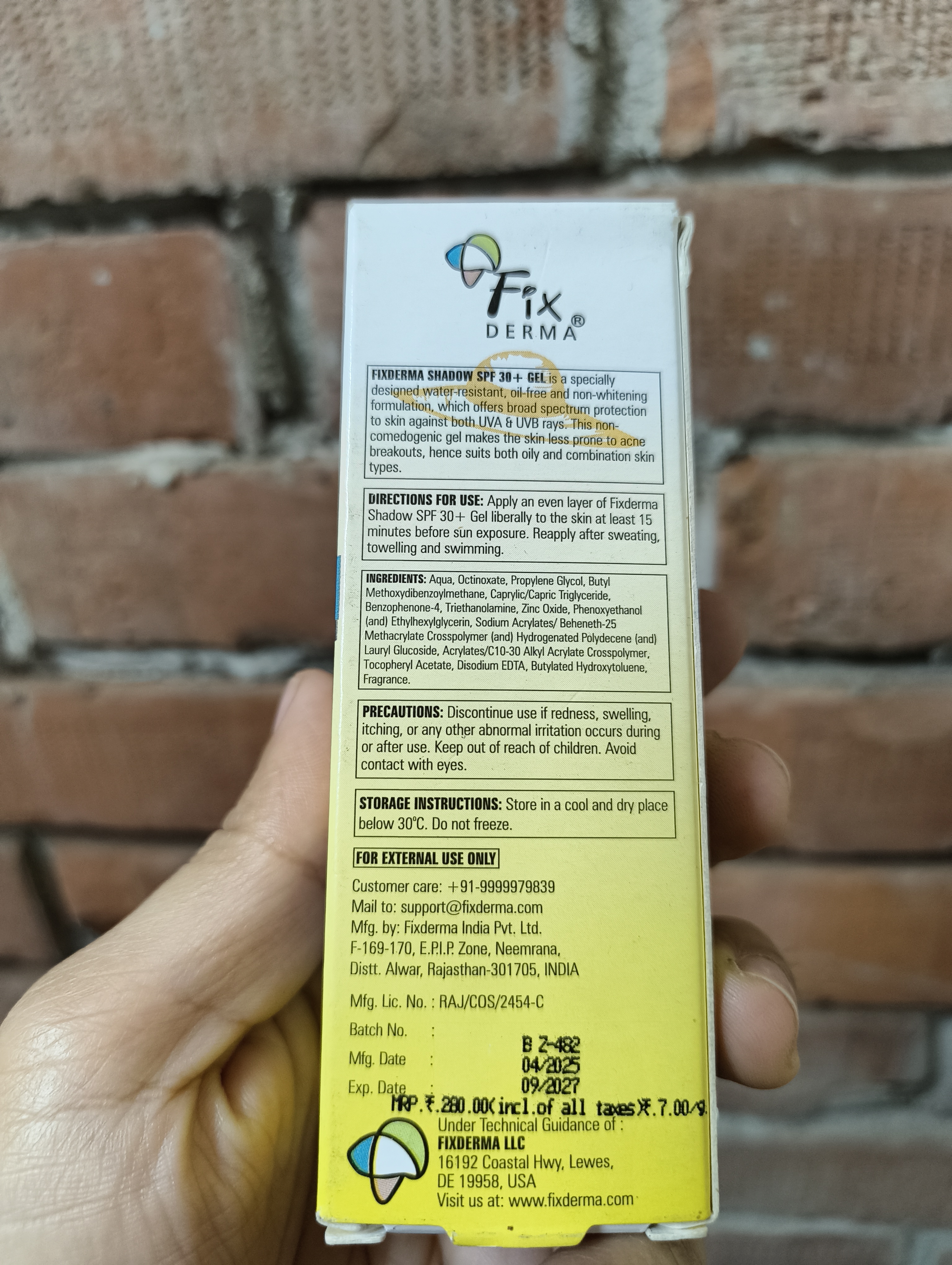 Fixderma Shadow SPF 30+Gel PA+++ 40g_img_2