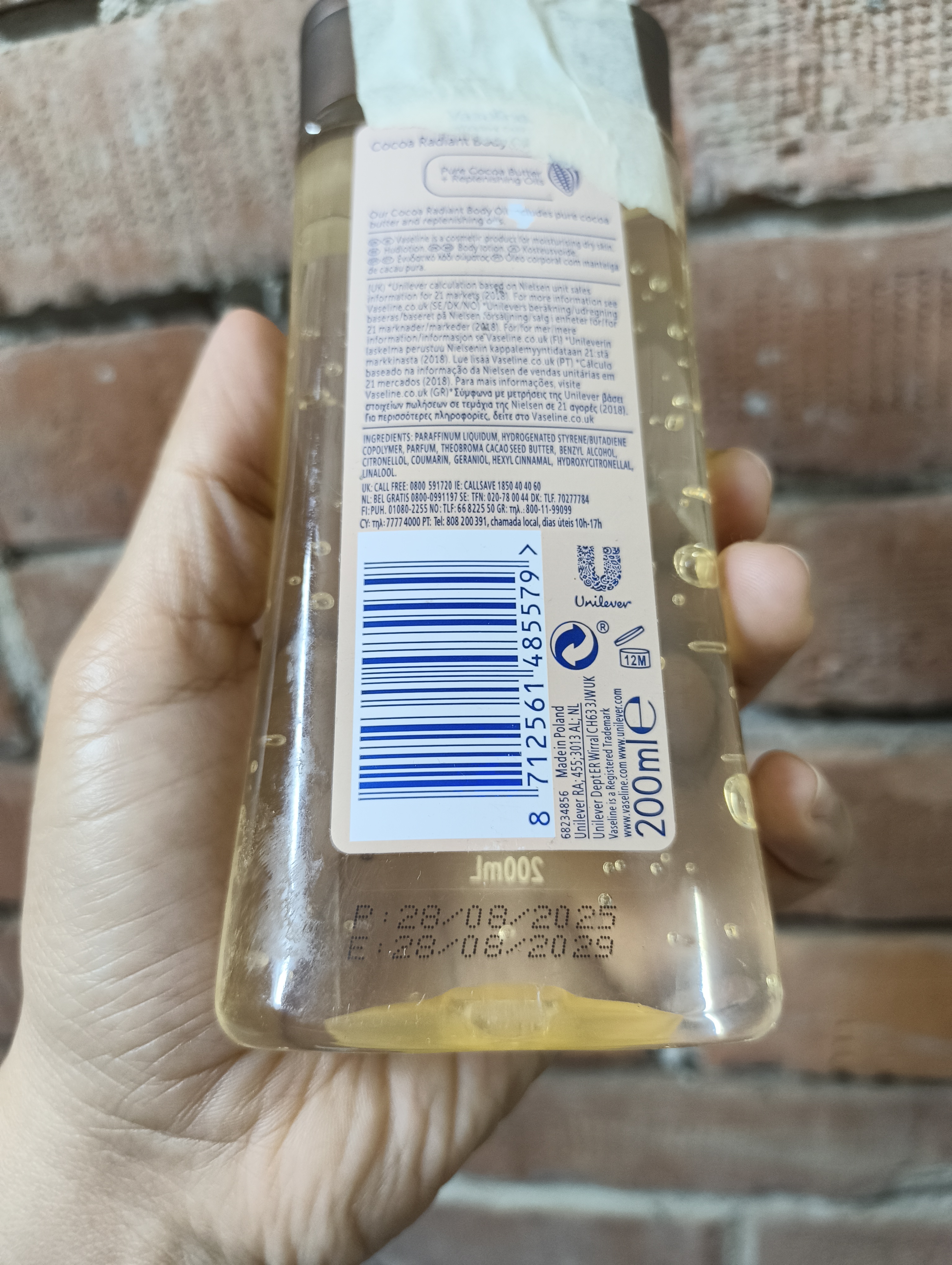 Vaseline Body Gel Oil Cocoa Radiant - 200 ml_img_2