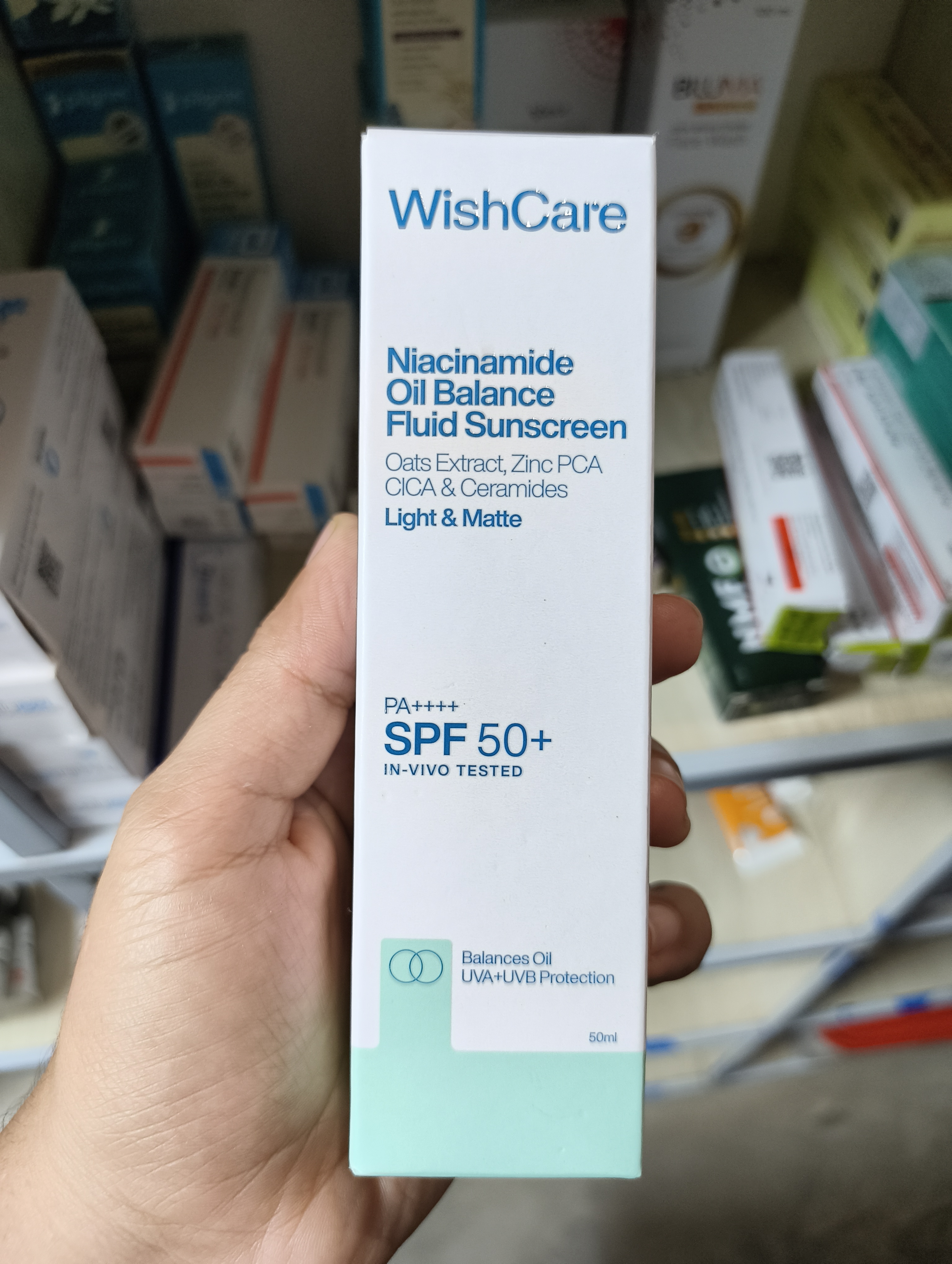 Wishcare 5% Niacinamide Oil Balance Fluid Sunscreen | SPF50 PA++++ 50g_img_1