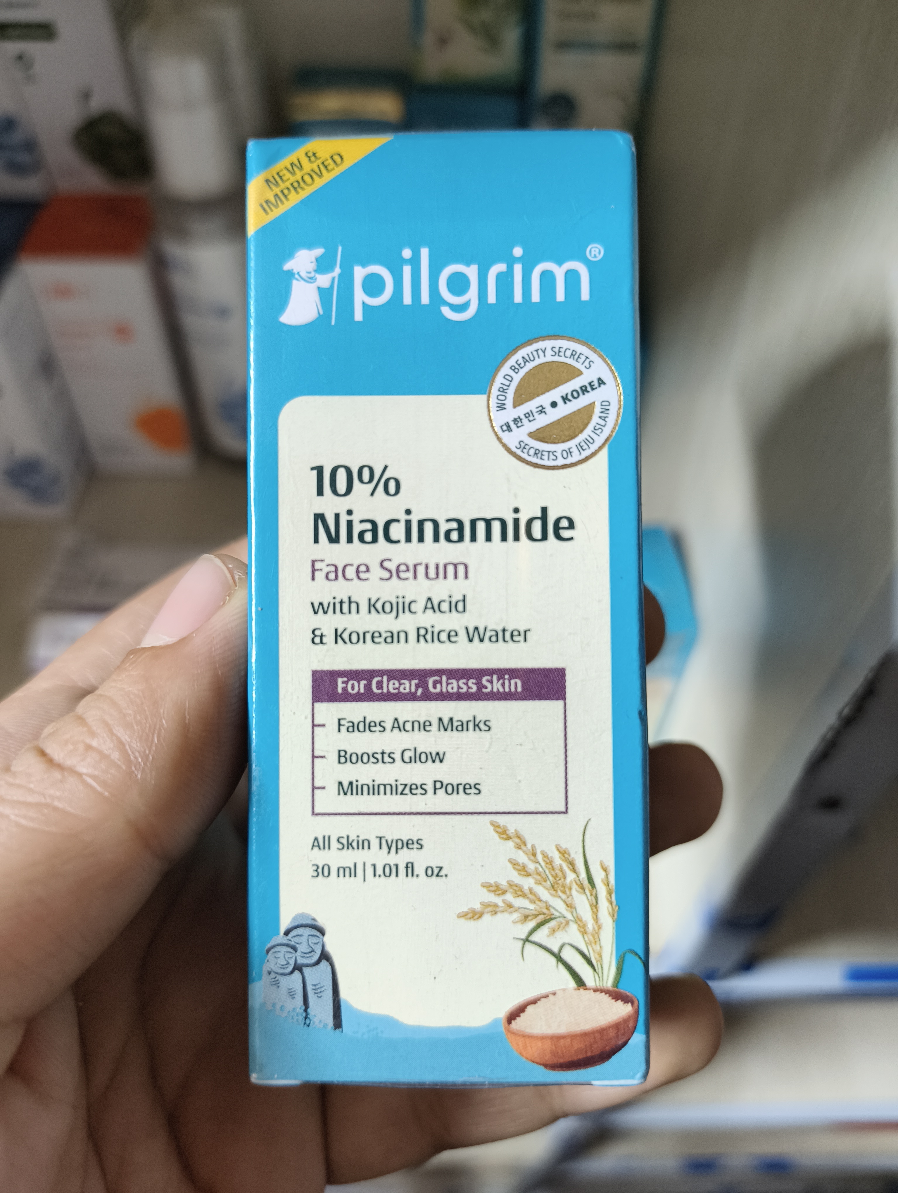 Pilgrim 10% Niacinamide Face Serum with Kojic Acid & Korean Rice Water 30ml_img_1