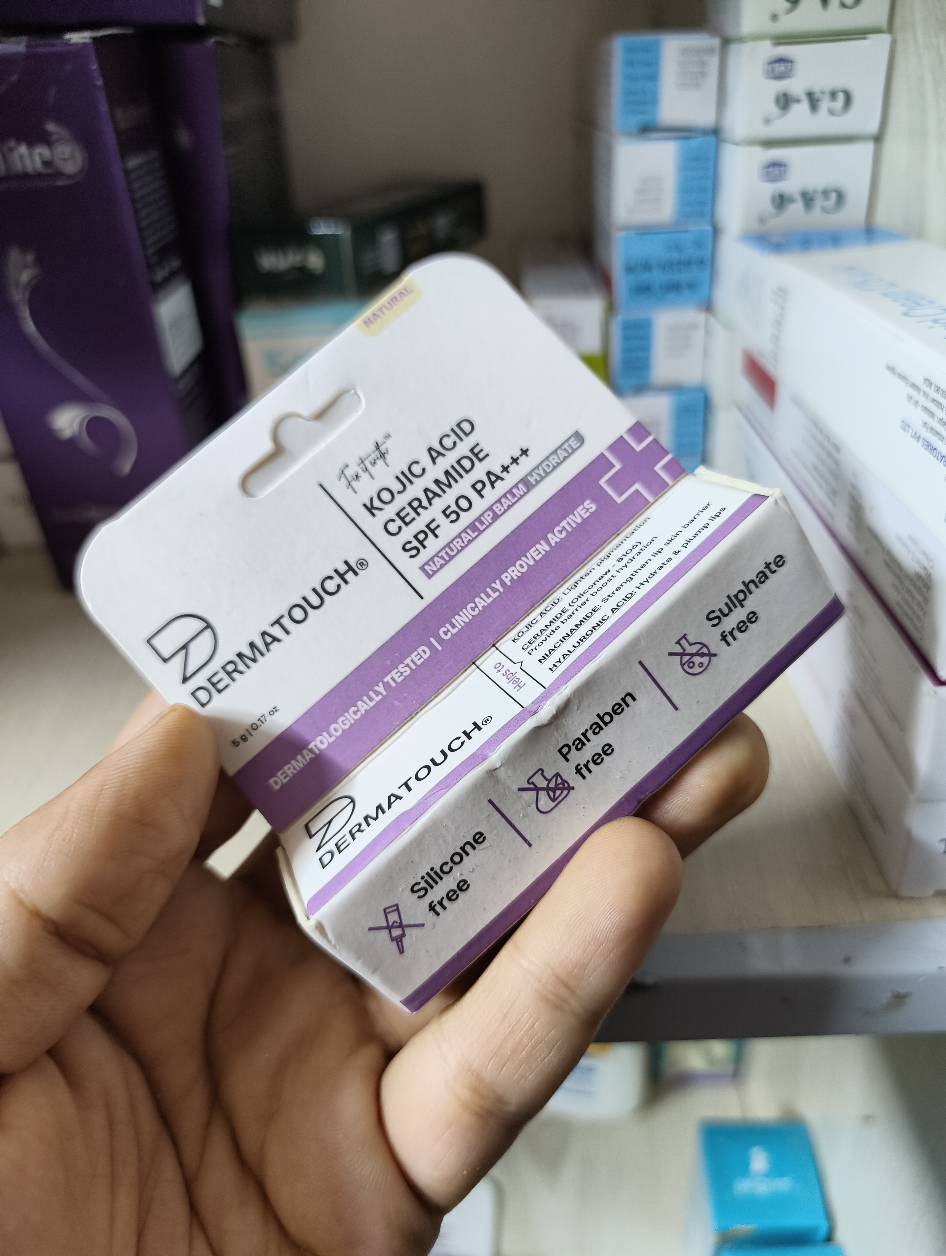 Dermatouch Kojic Acid Ceramide Spf 50+++ Natural Lip Balm 5g_img_1