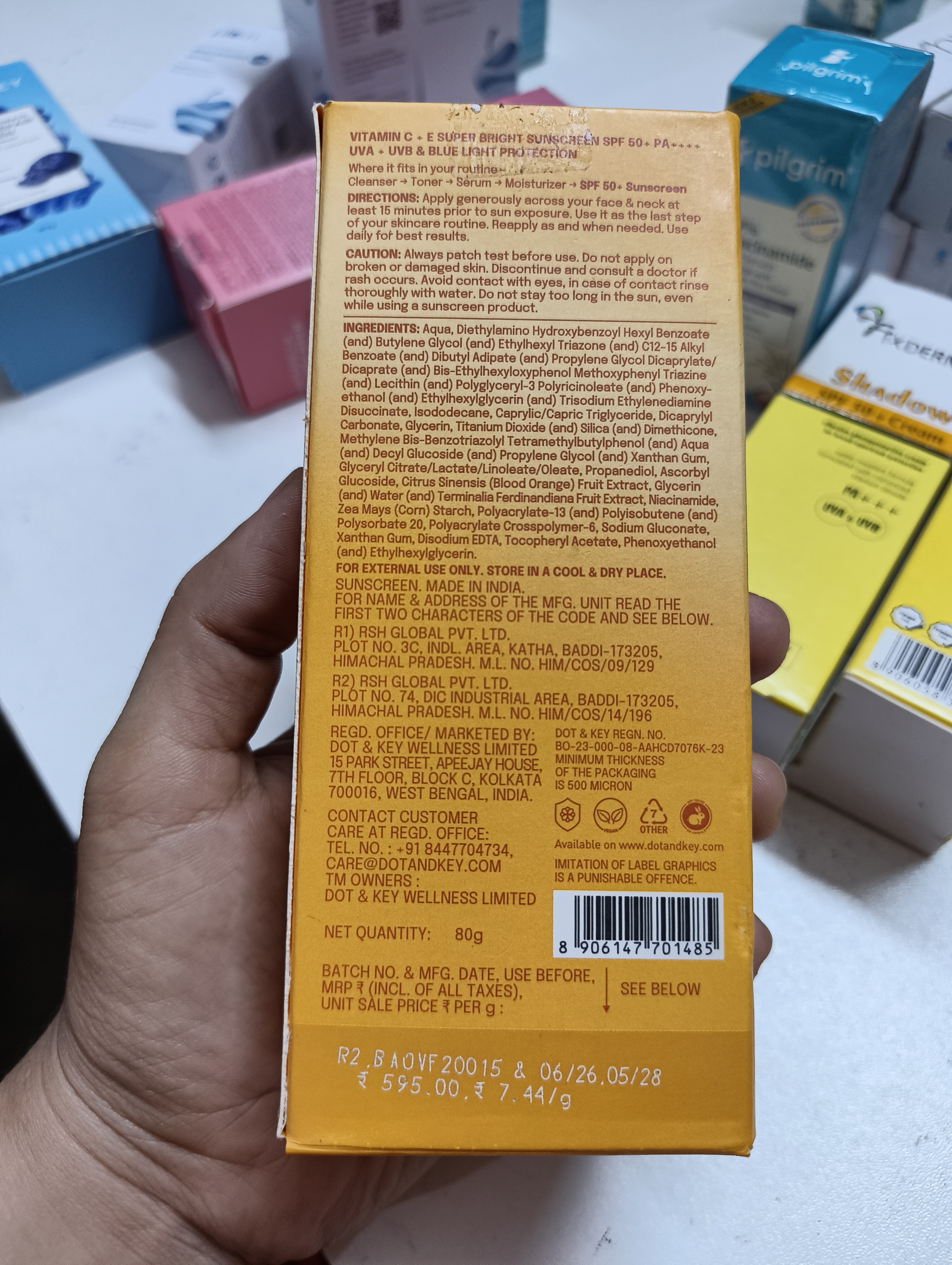 Dot & Key Vitamin C + E Super Bright Sunscreen water-light fluid SPF 50++++ 80g_img_1