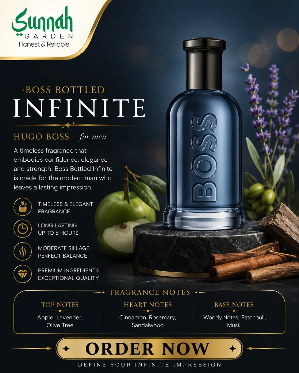 HUGO BOSS BOTTLED INFINITE EDP 100 ML FOR MEN - Image 1
