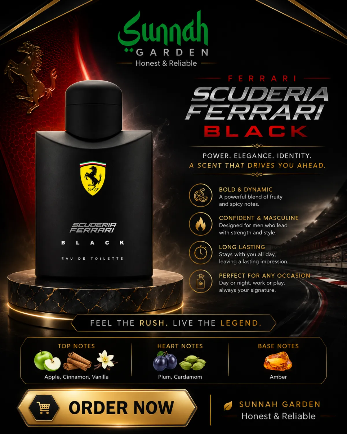 Ferrari Scuderia Ferrari Black EDT for Men 125ml - Image 1