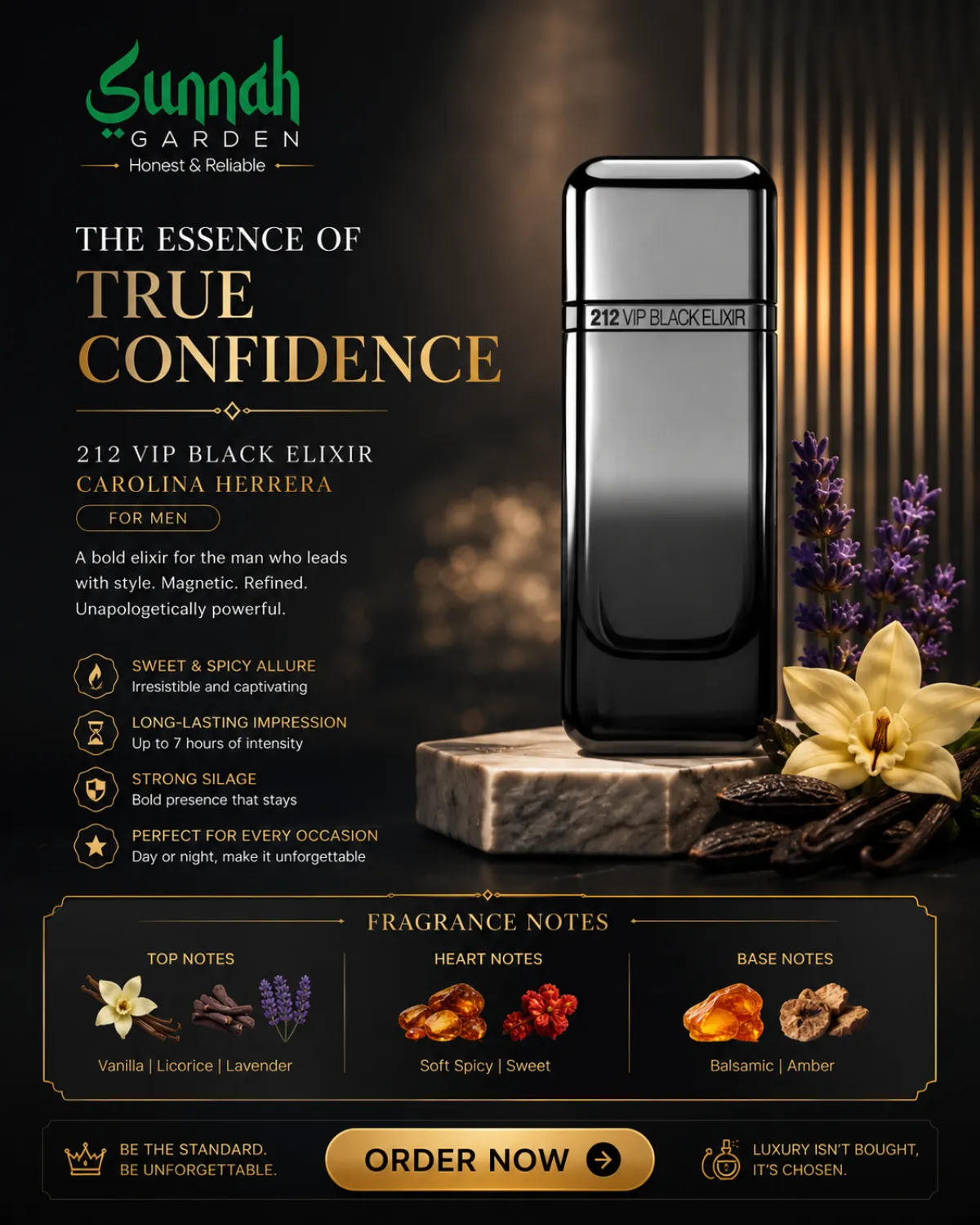 212 VIP Black Elixir Carolina Herrera for men 100ml - Image 1