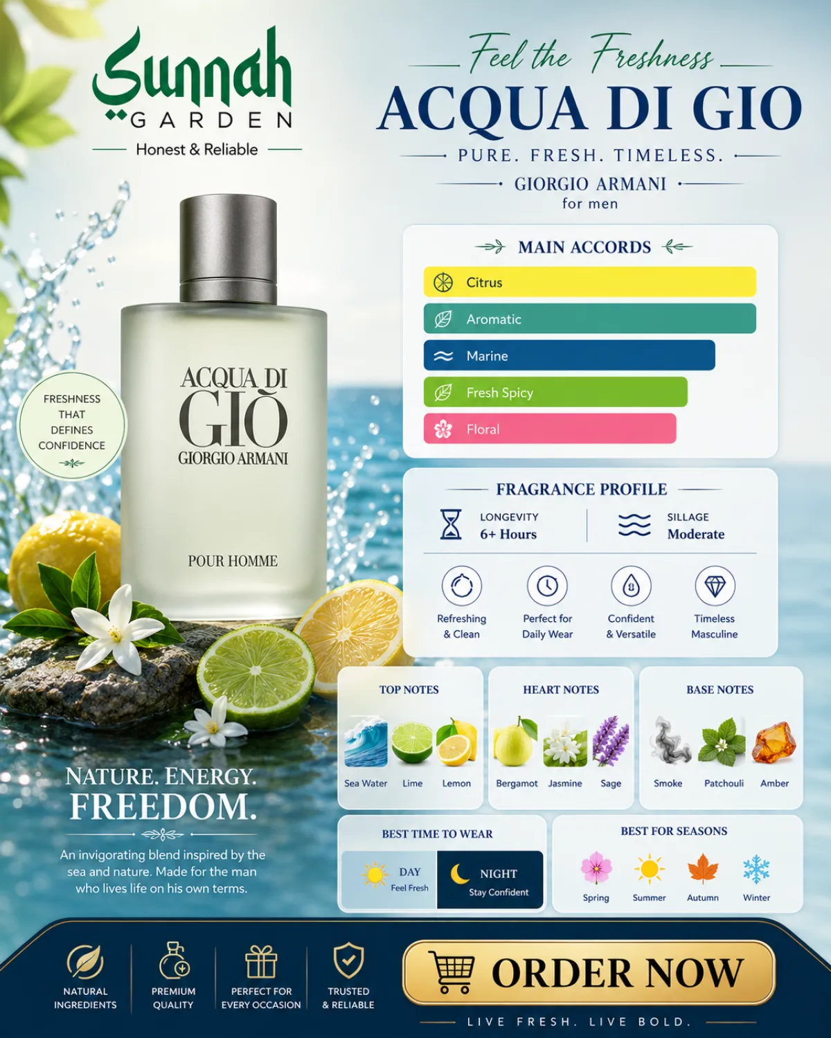 Giorgio Armani Acqua di Gio EDT for Men 100ml - Image 1
