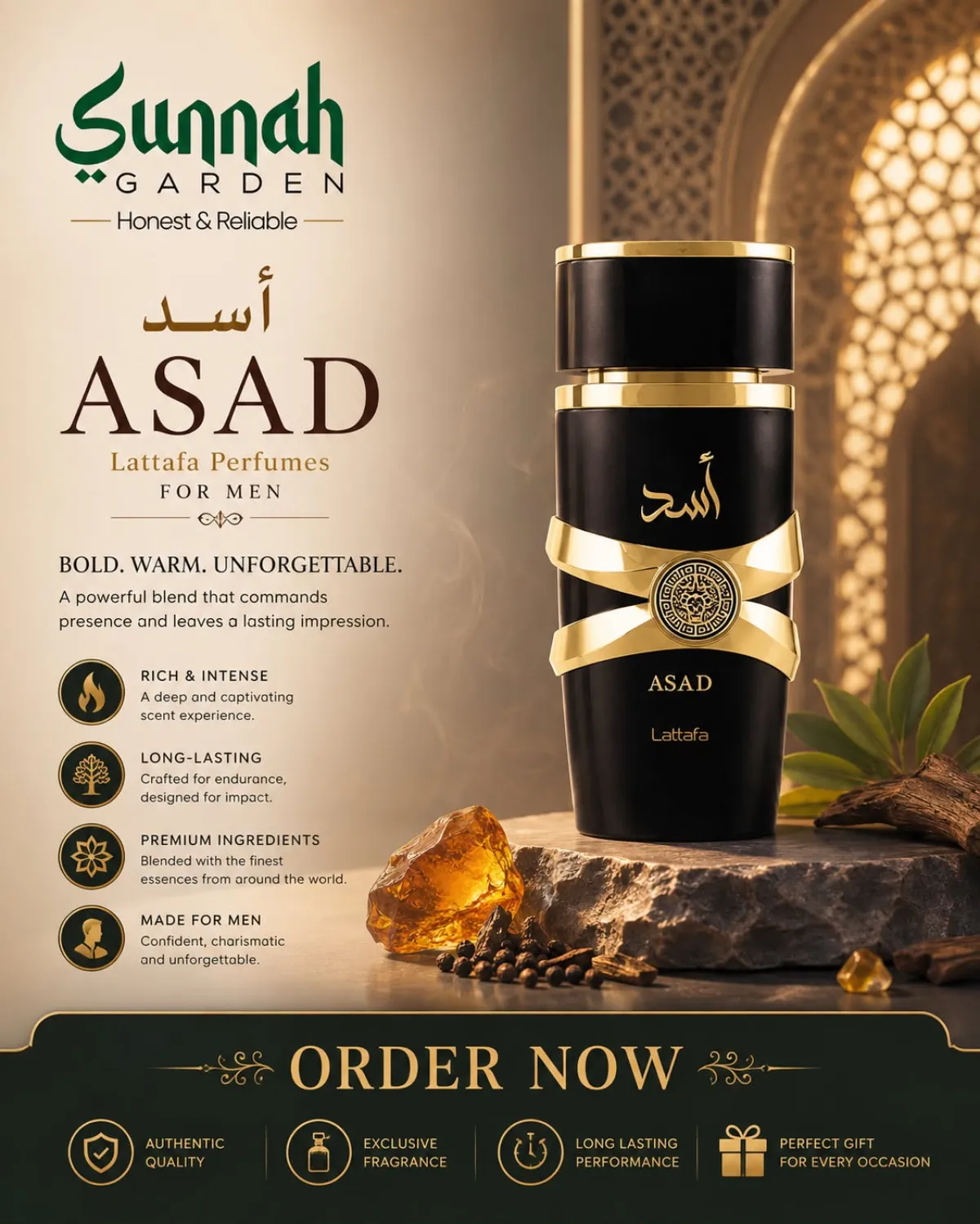 Lattafa Asad EDP for Men - Image 1