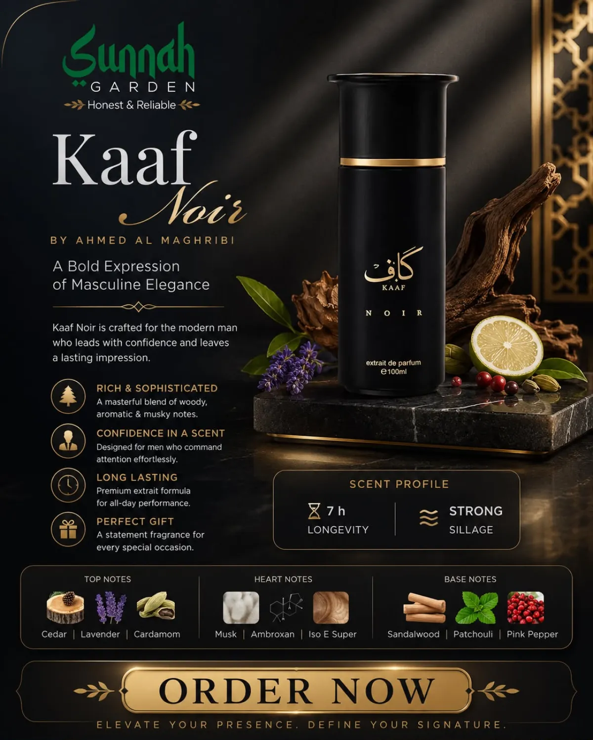 Kaaf Noir Ahmed Al Maghribi for women and men 100ml - Image 1