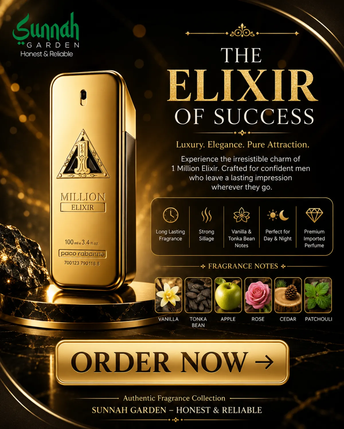 Paco Rabanne 1 Million Elixir Parfum for Men 100ml - Image 1