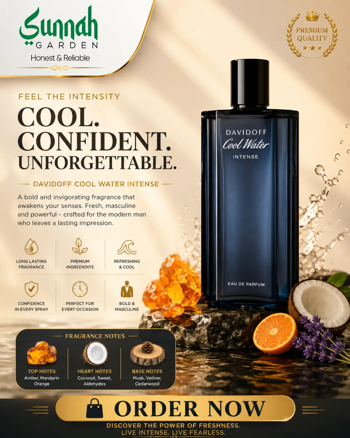 Davidoff Cool Water Intense EDP for Men 125ml - Image 1