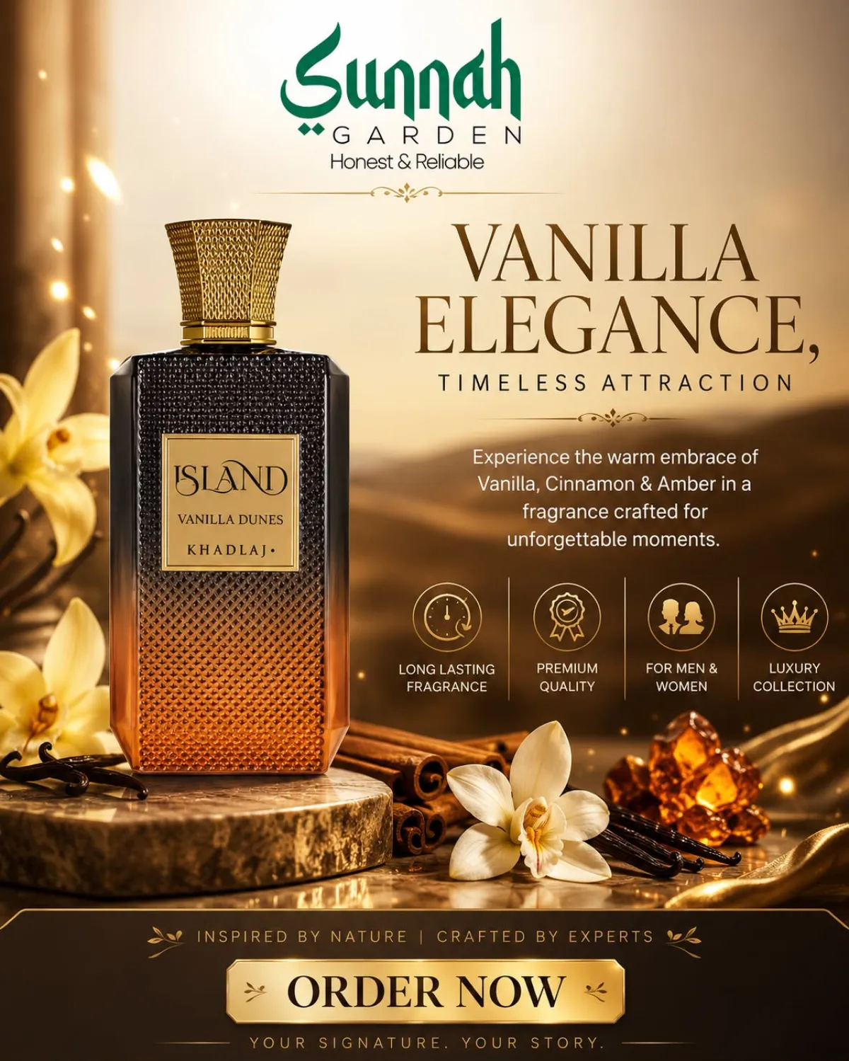 Island Vanilla Dunes Khadlaj Perfumes for women and men 100ml - Image 1