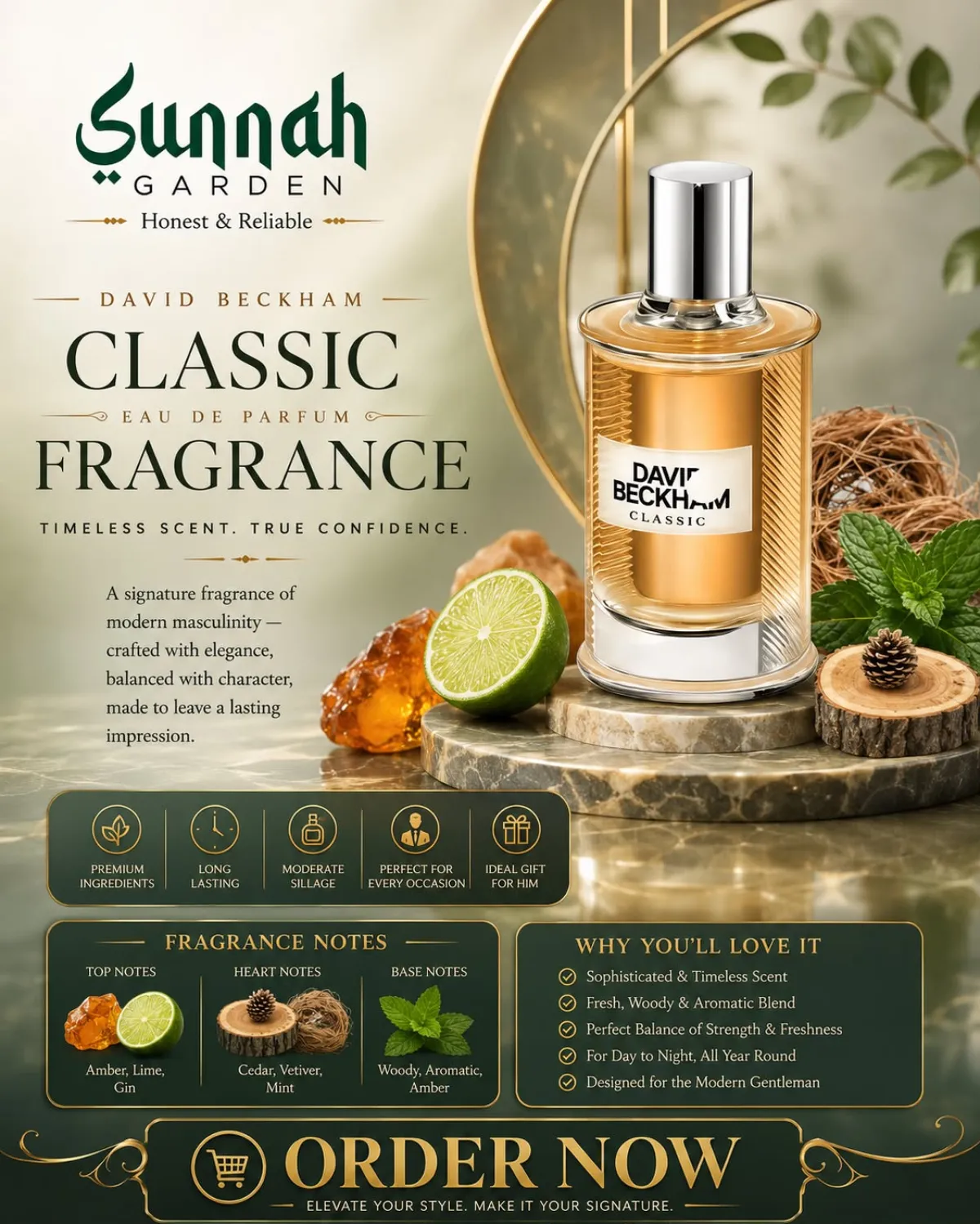 David Beckham Classic Eau de Toilette 90ml - Image 1