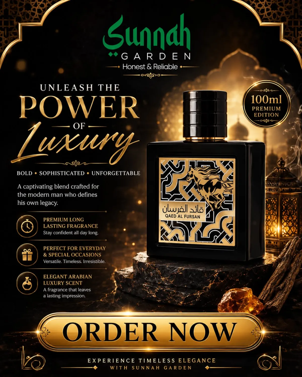 Qaed Al Fursan Lattafa Perfumes for women and men 90ml - Image 1
