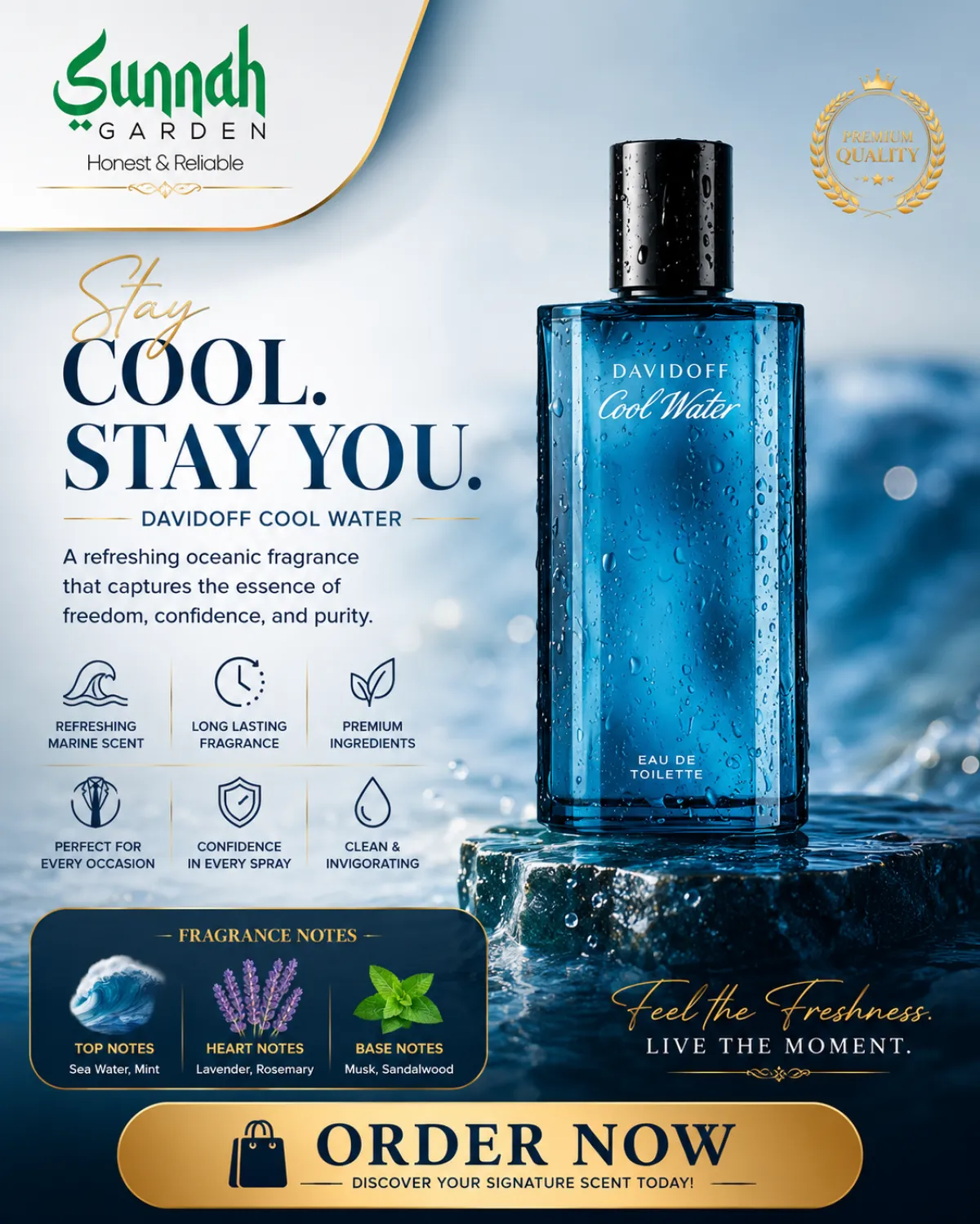 Davidoff Cool Water EDT For Men 125ml - Image 1