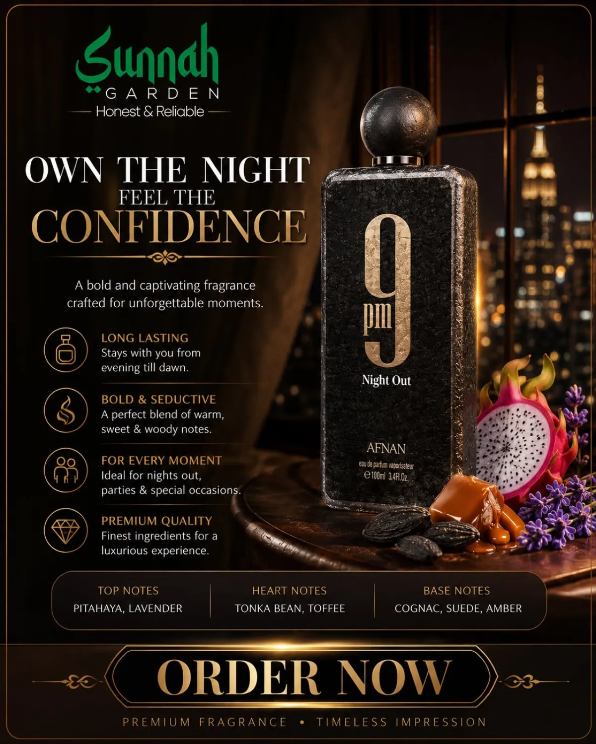 9 PM Night Out Afnan for women and men 100ml - Image 1