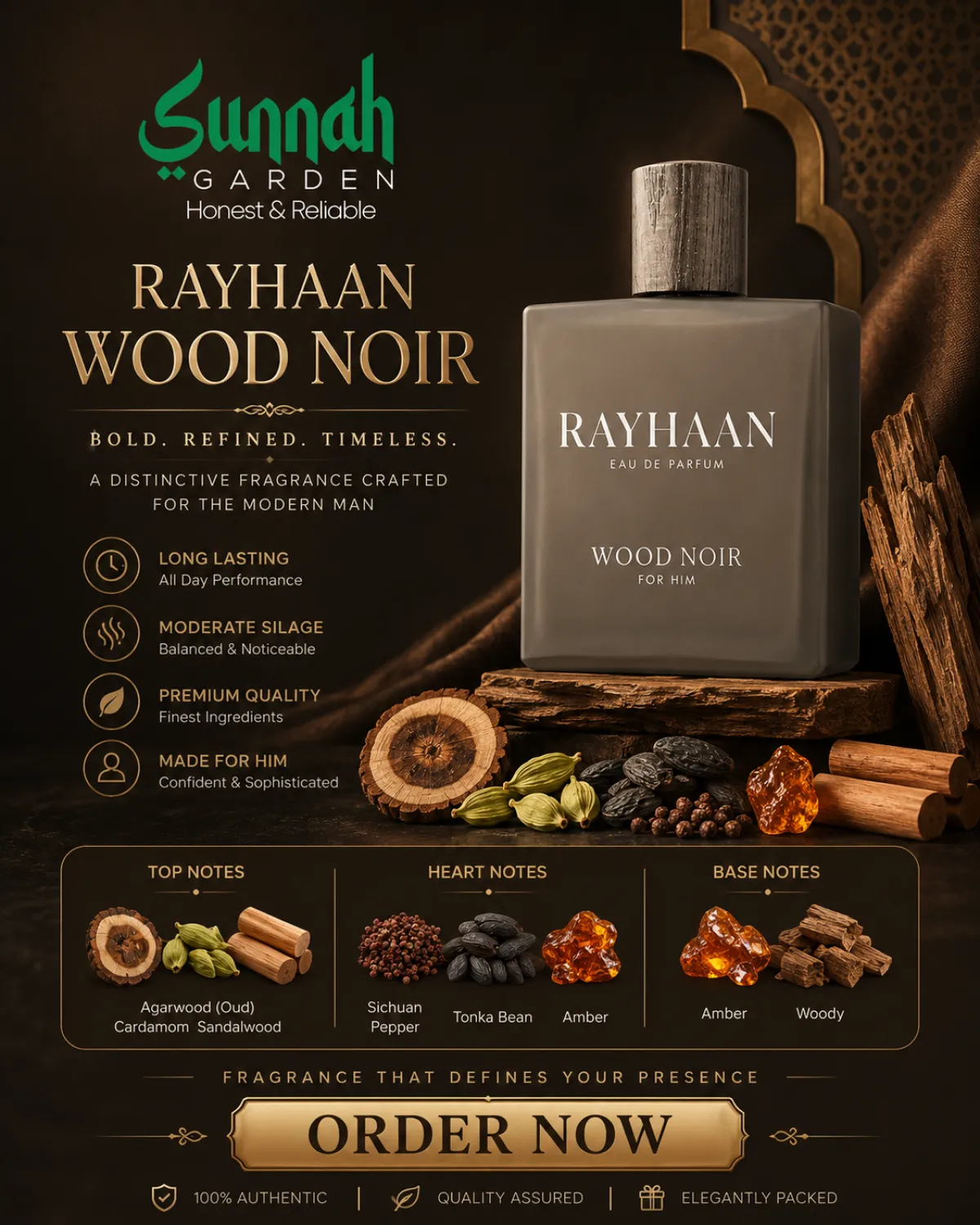 Wood Noir Rayhaan for men 100ml - Image 1