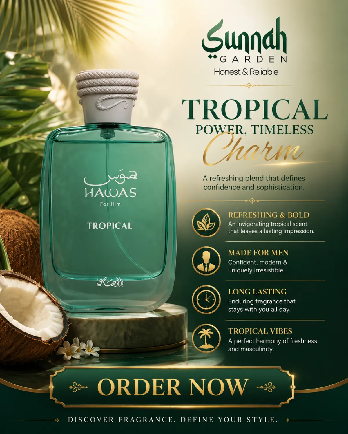 Hawas Tropical Rasasi for men 100ml - Image 1