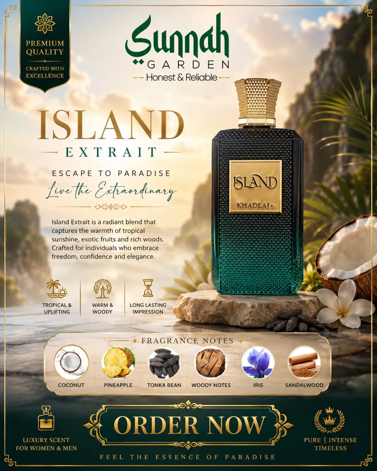 Island Khadlaj Perfumes for women and men 100ml - Image 1