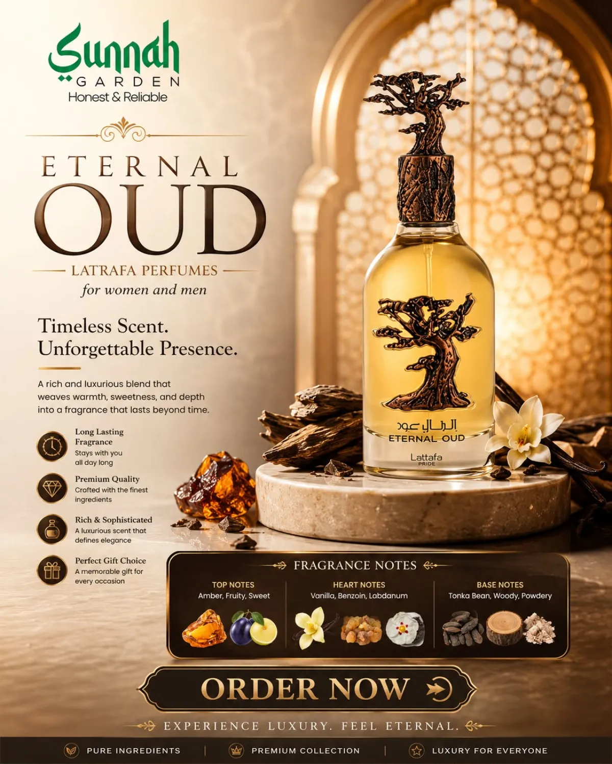 Eternal Oud Lattafa Perfumes for women and men 100ml - Image 1