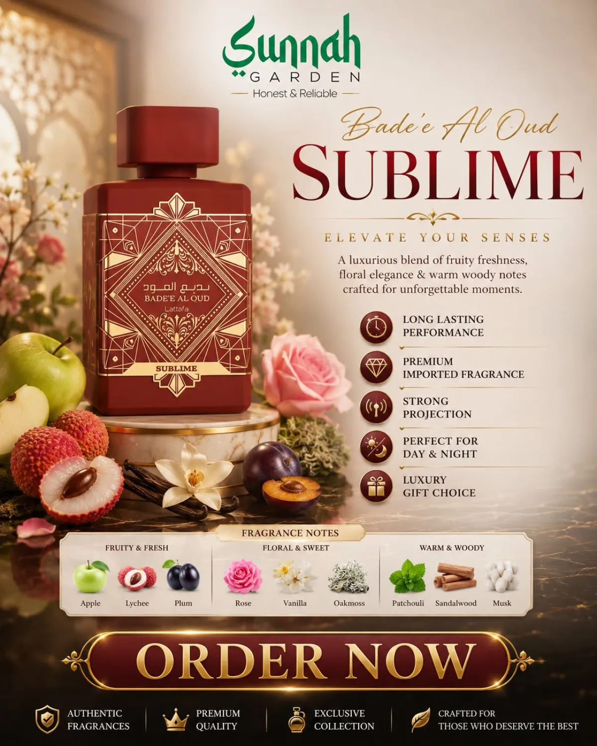 Bade'e Al Oud Sublime Lattafa Perfumes for women and men 100ml - Image 1