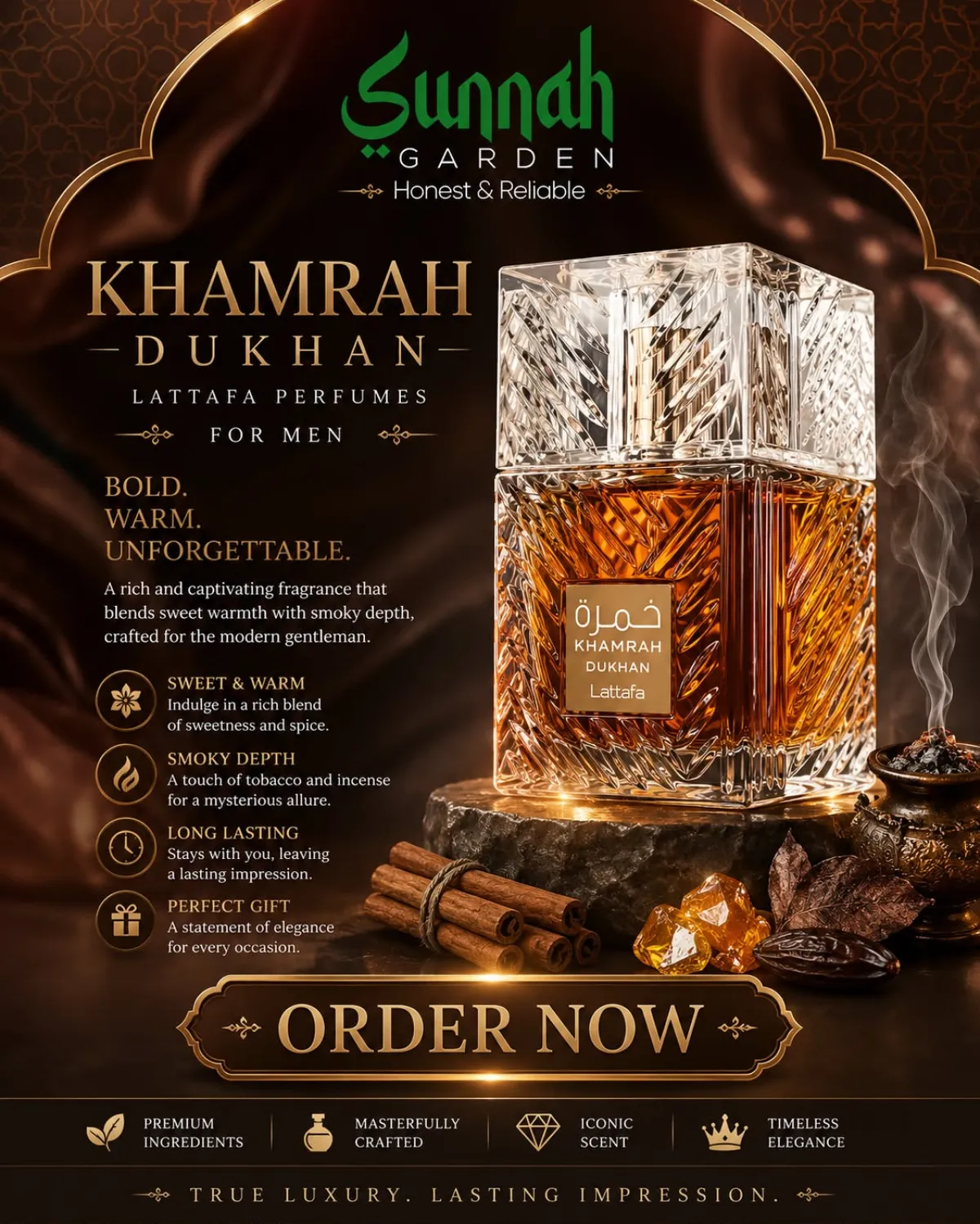 Khamrah Dukhan Lattafa Perfumes for men 100ml - Image 1