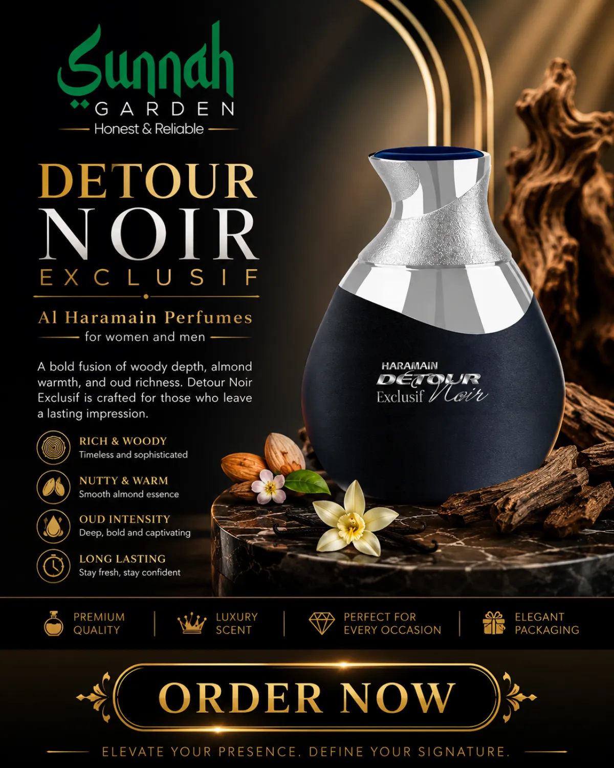 Detour Noir Exclusif Al Haramain Perfumes for women and men 100ml - Image 1