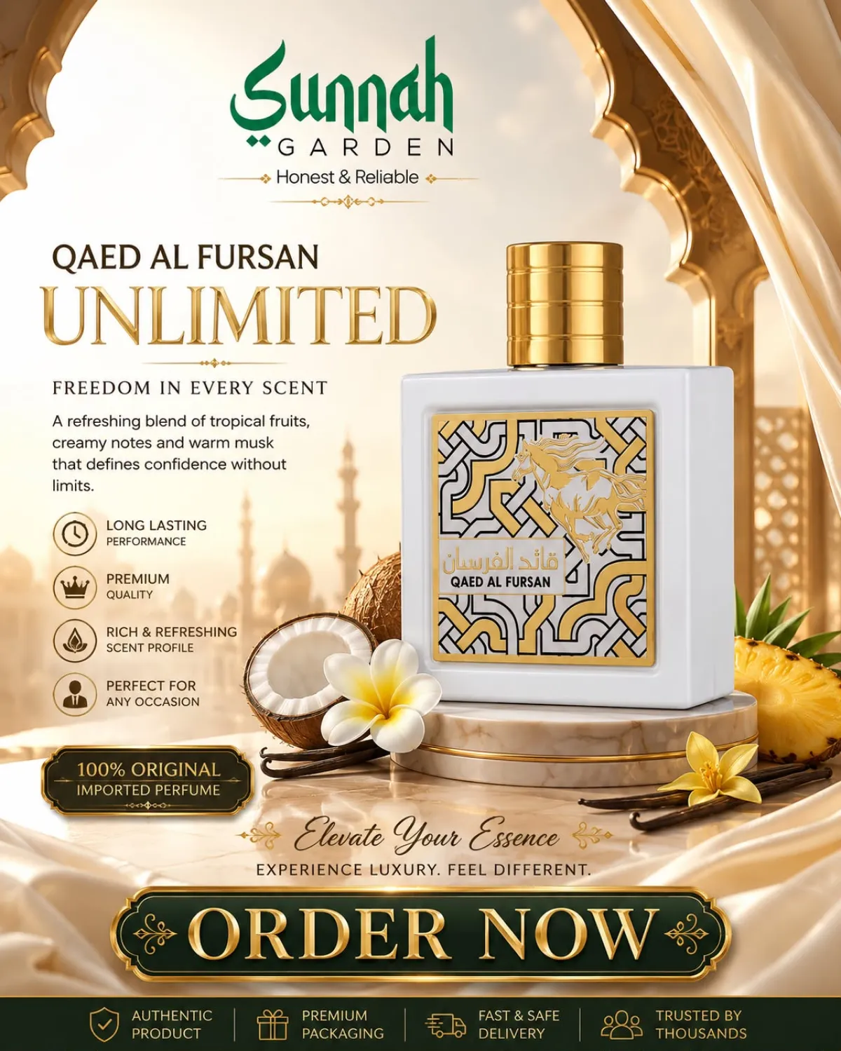Qaed Al Fursan Unlimited Lattafa Perfumes for women and men 90ml - Image 1