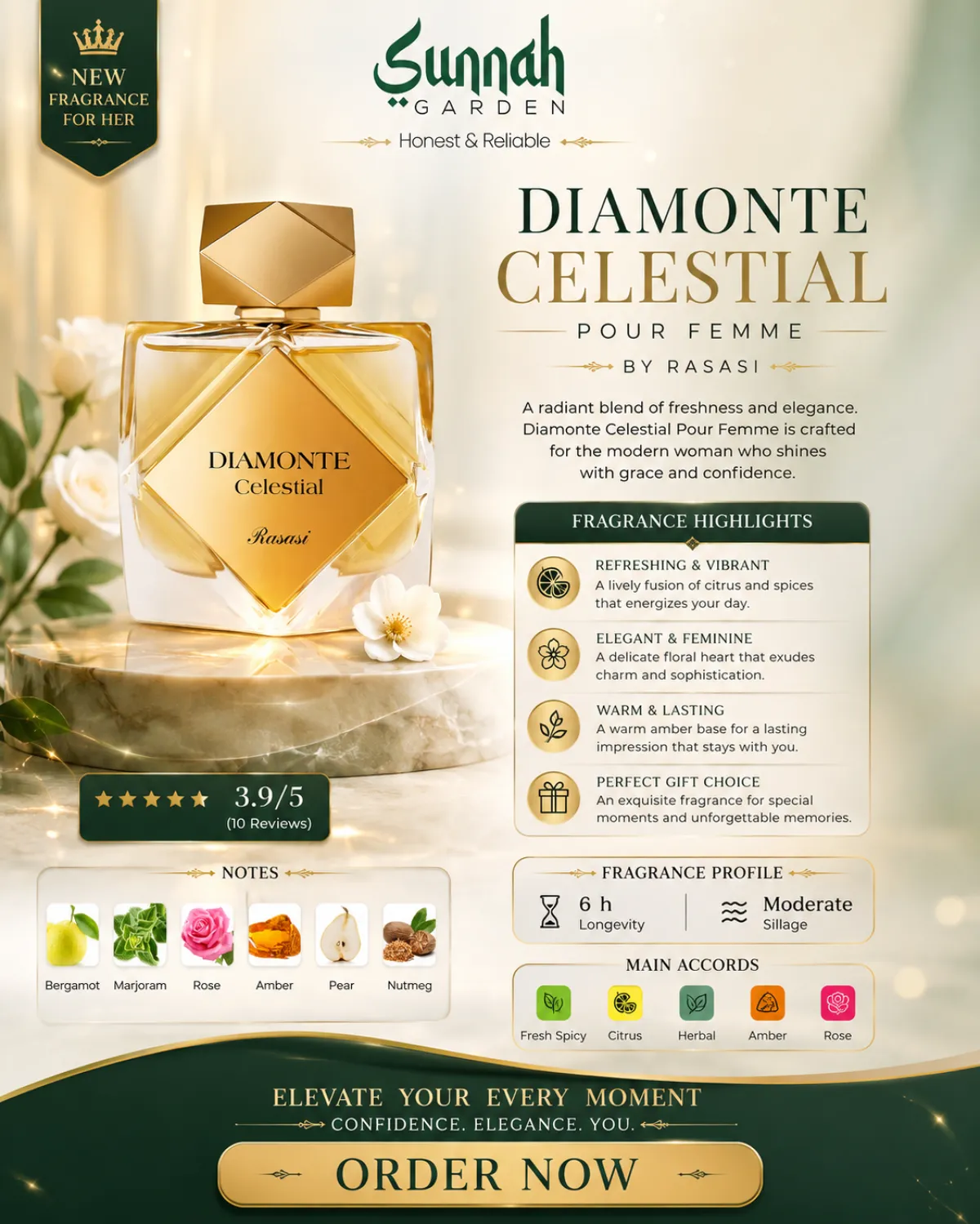 RASASI Diamonte Celestial Pour Femme Eau De Parfum 100 ml - Image 1