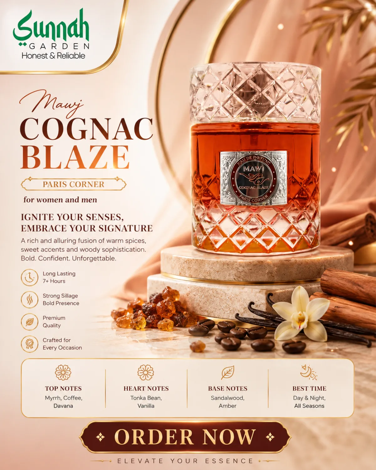 PARIS CORNER MAWJ COGNAC BLAZE 100ml EDP - Image 1