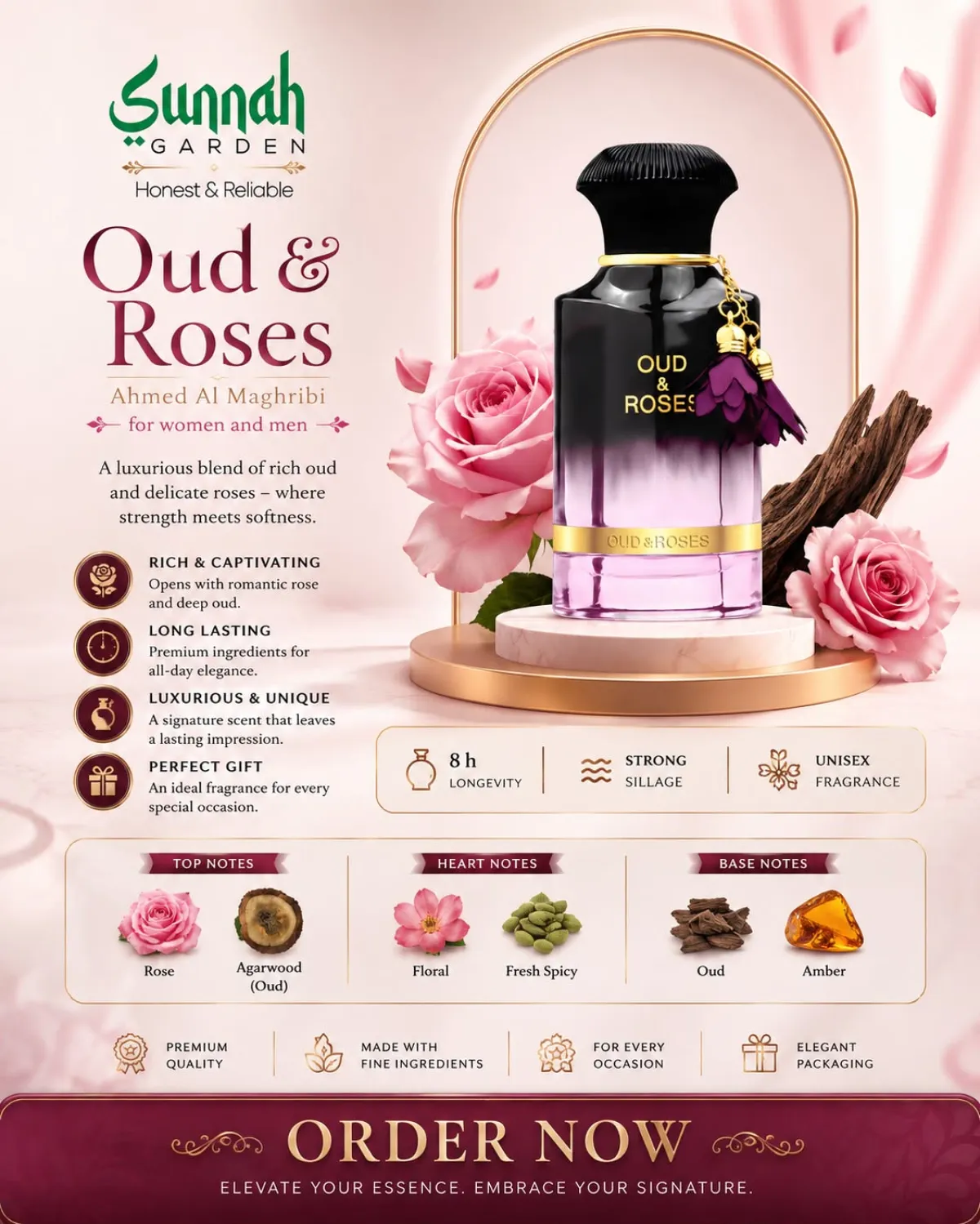 Oud & Roses Ahmed Al Maghribi for women and men 60ml - Image 1
