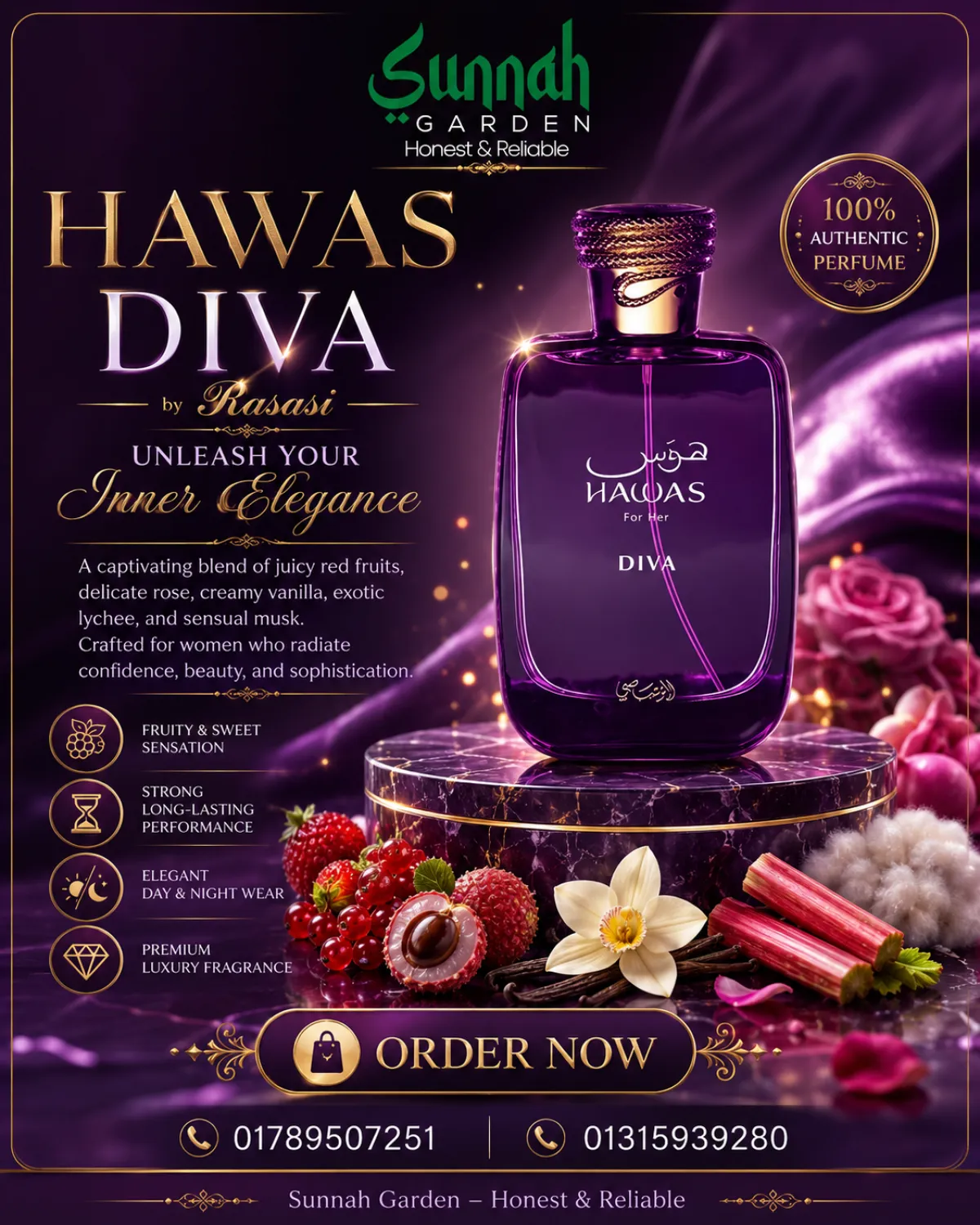 Hawas Diva Rasasi for women 100ml - Image 1