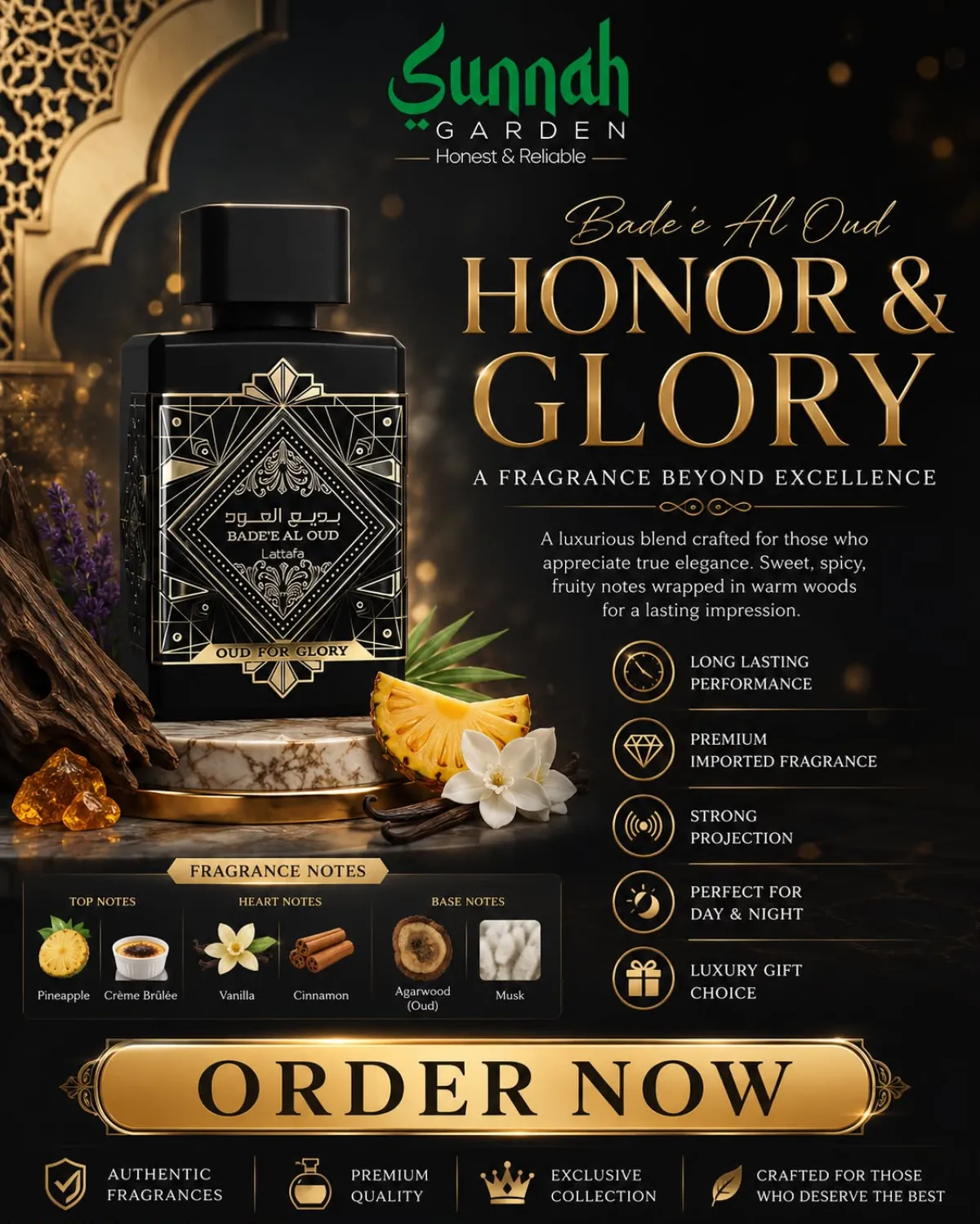 Bade'e Al Oud Oud for Glory Lattafa Perfumes for women and me 100ml - Image 1