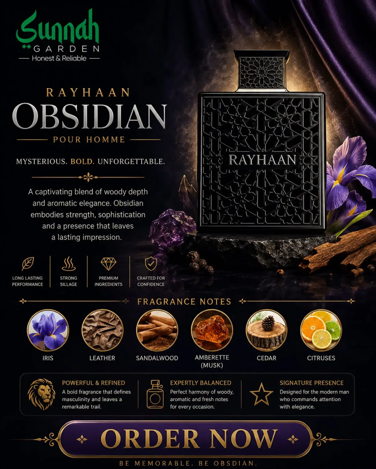 Obsidian Rayhaan for men 100ml - Image 1