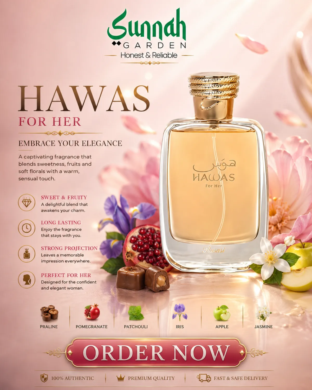 Hawas for Her Rasasi for women 100ml - Image 1