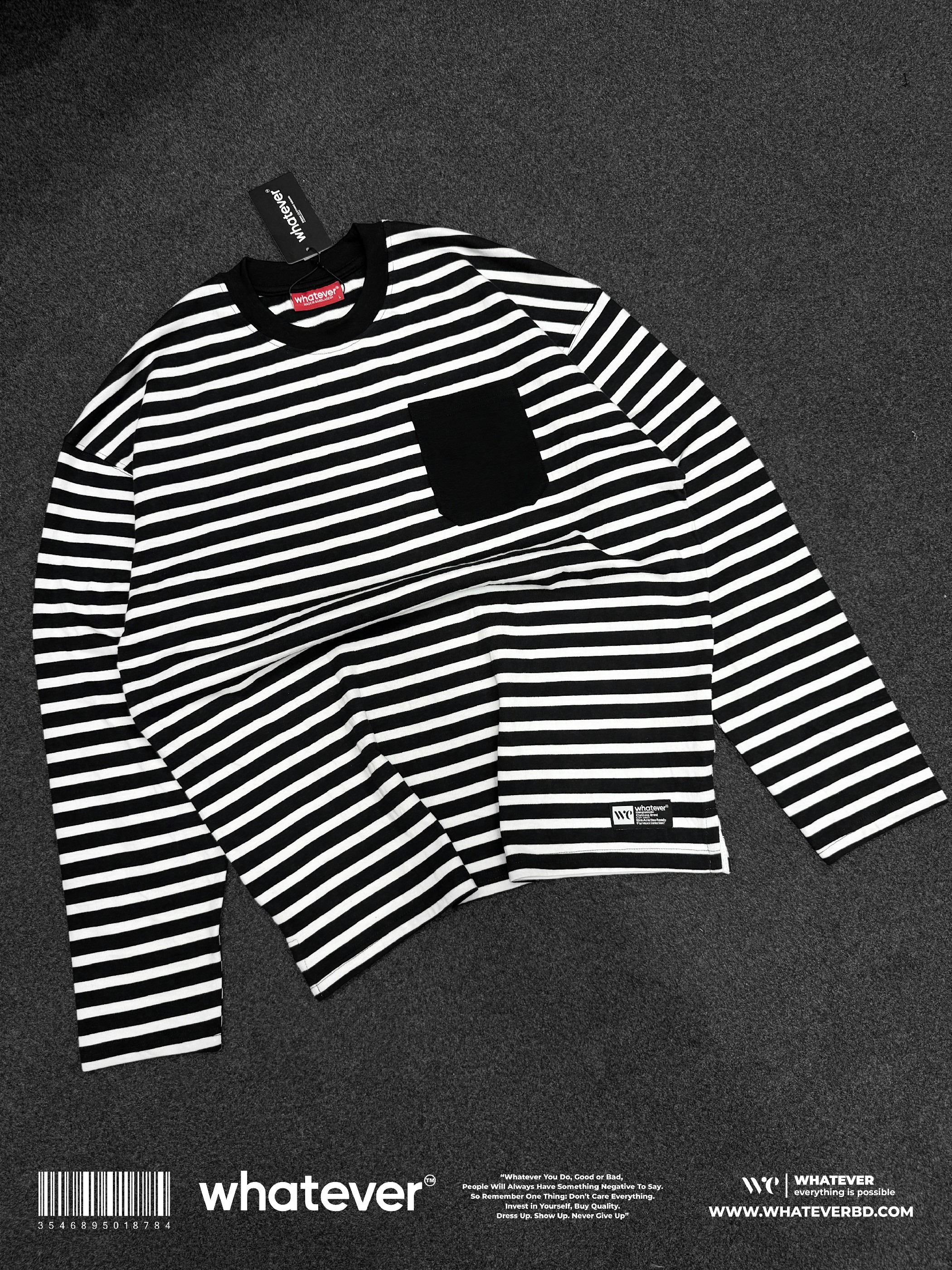 Stripe Full Sleeve T-Shirt ( Black & White )_img_0