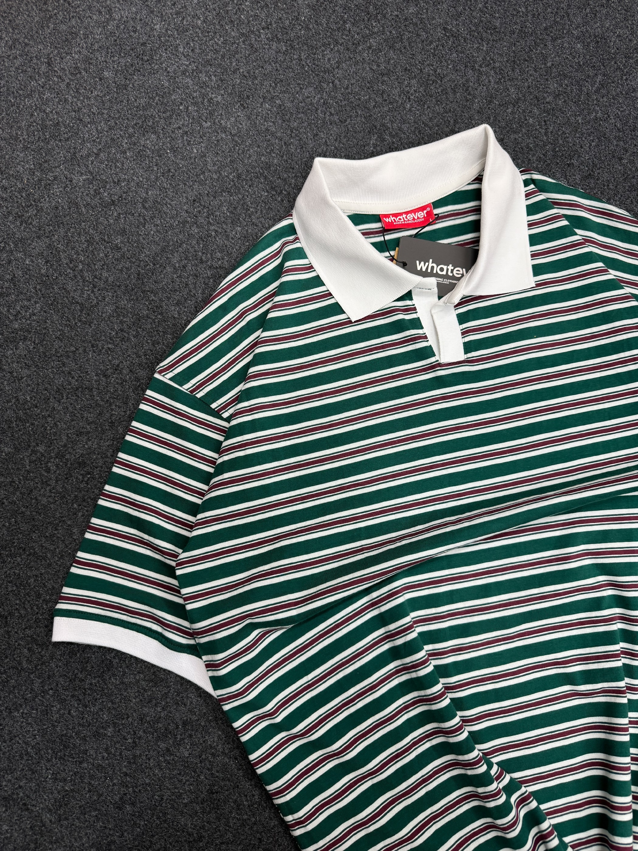University Stripe Polo ( Green Mixed )_img_1